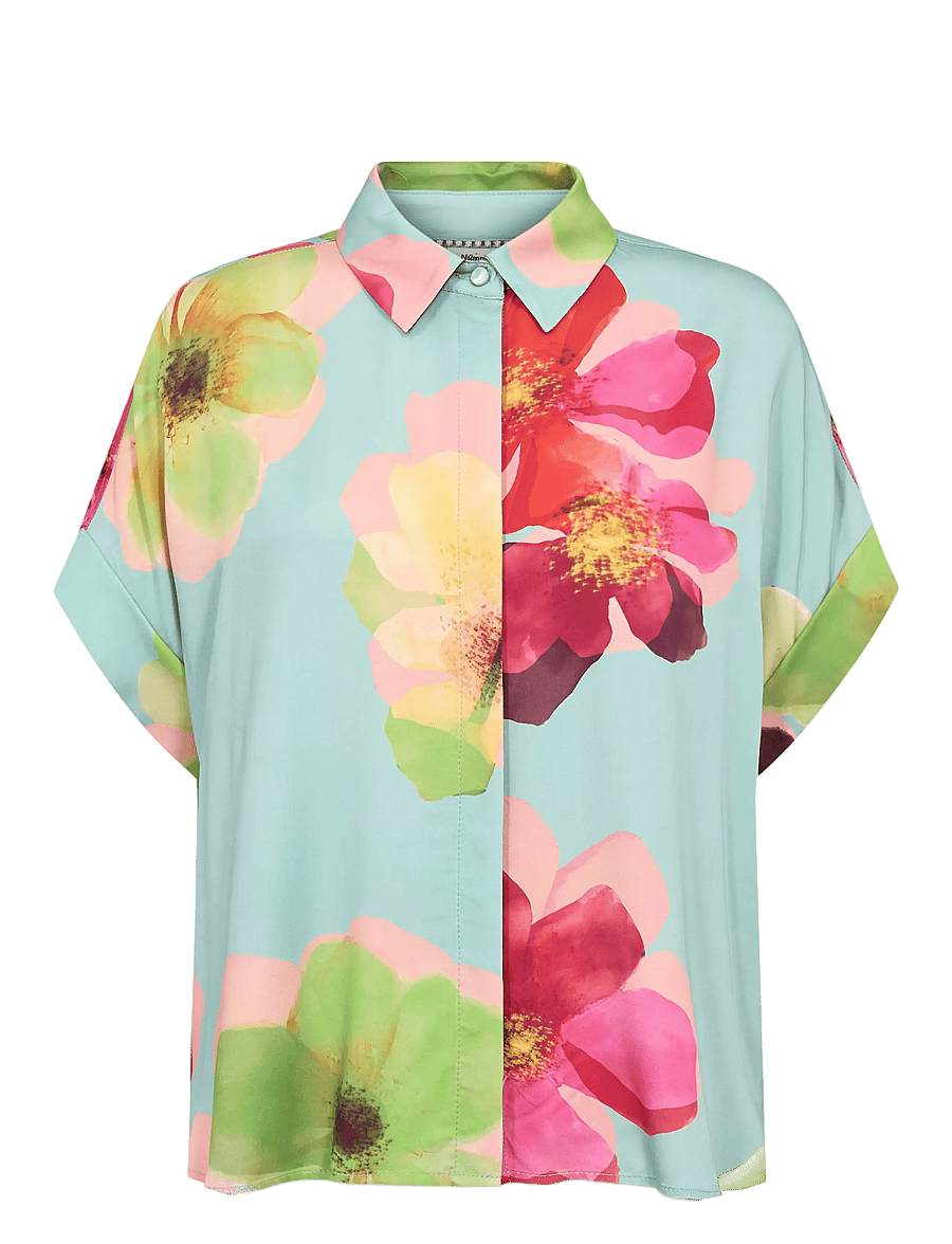 Nümph - NUTASSY SS SHIRT - kurzärmlige hemden - harbor gray - 1