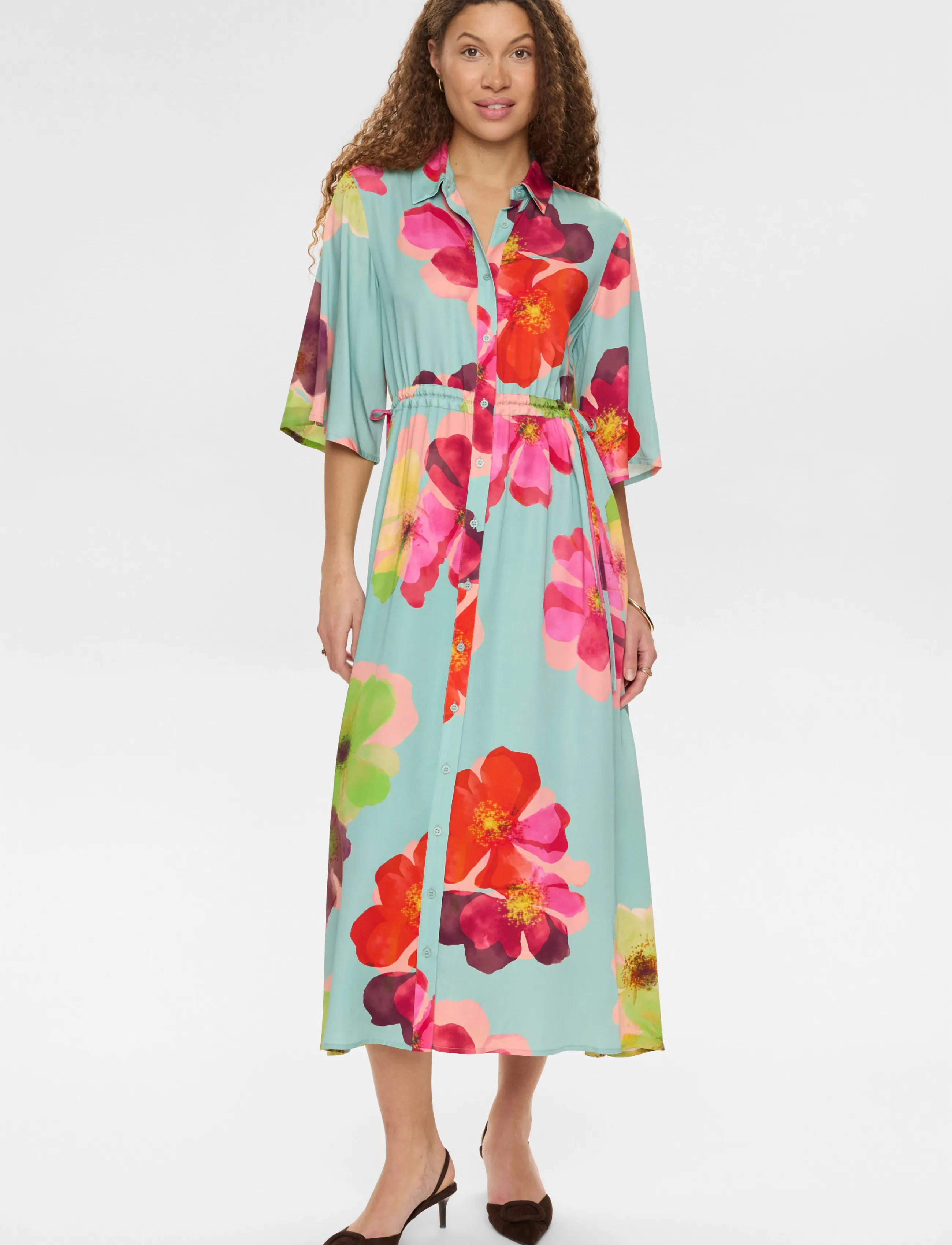 Nümph Nutassy Long Dress, 34, Dresses, Blau - Maxi Frauen
