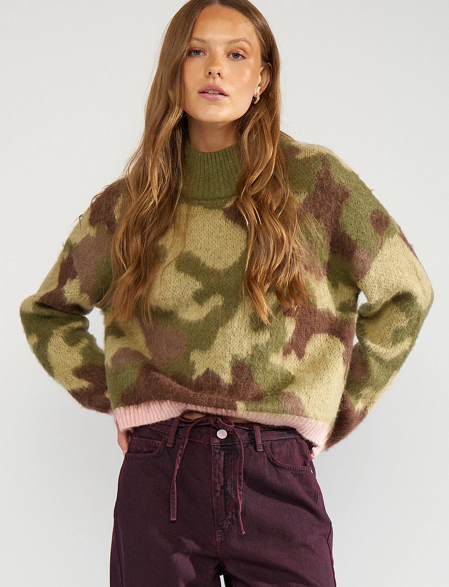 Nümph - NUCAMU PULLOVER - pullover - calla green - 0