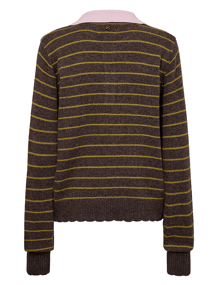 Nümph - NULUCINDA STRIPE PULLOVER - kampsunid - black coffee - 2