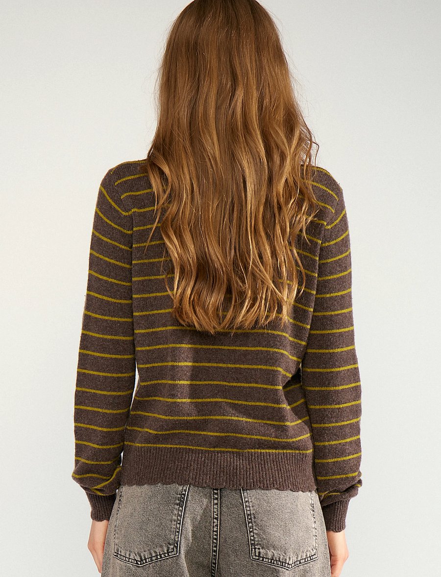 Nümph - NULUCINDA STRIPE PULLOVER - kampsunid - black coffee - 4