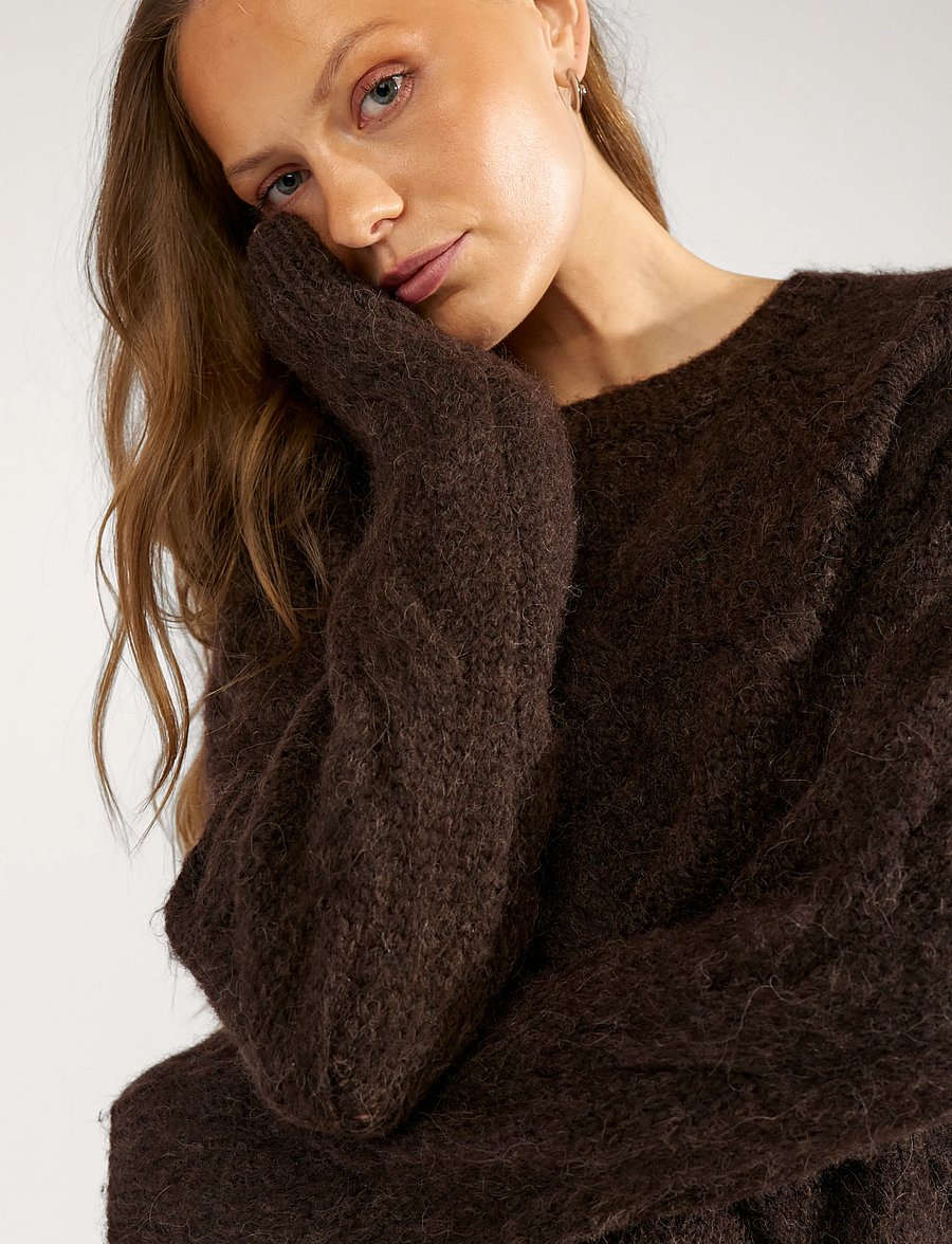 Nümph - NUALMAS PULLOVER - GRS - jumpers - black coffee - 5