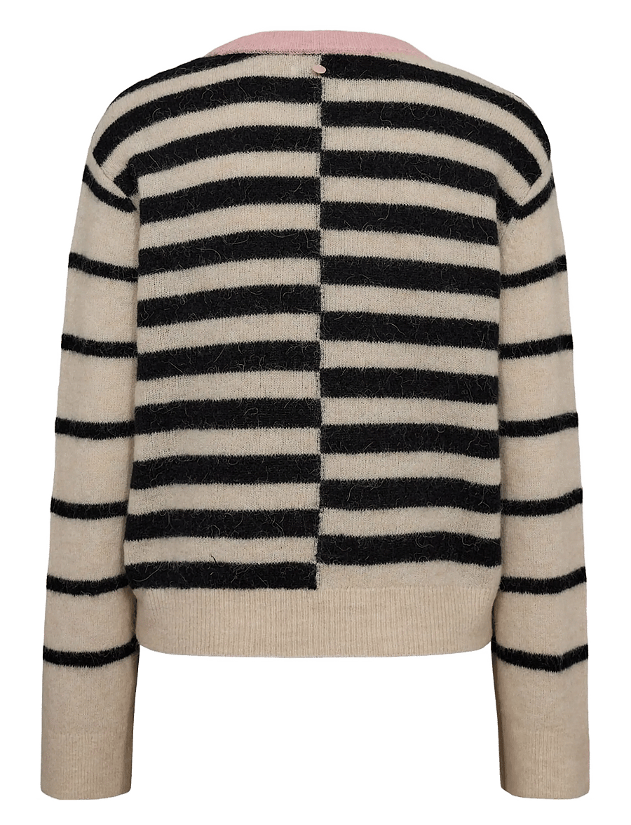 Nümph - NURIETTE BLOCK STRIPE PULLOVER - kampsunid - caviar - 2