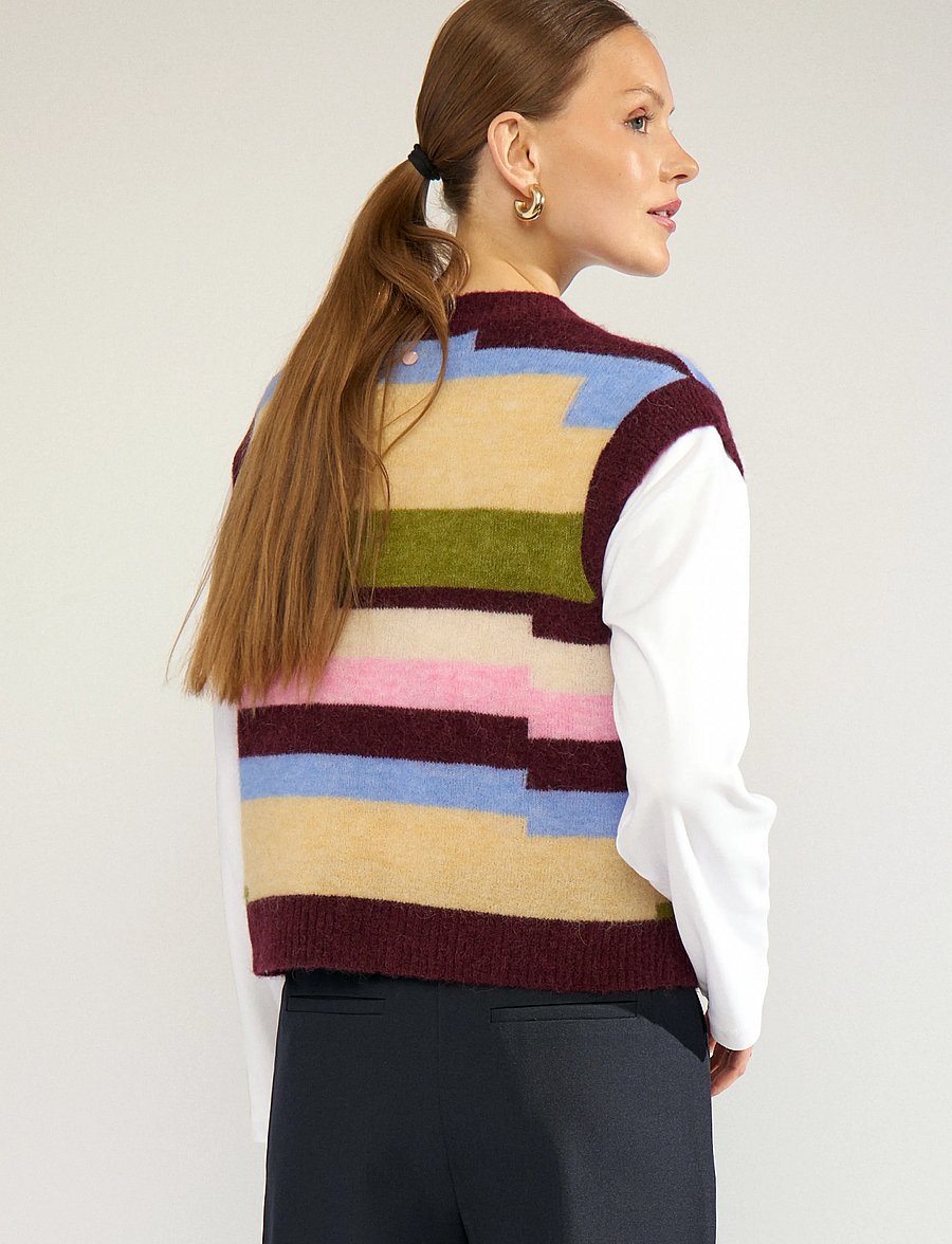 Nümph - NURIETTE PIXEL STRIPE VEST - strikveste - fig - 4