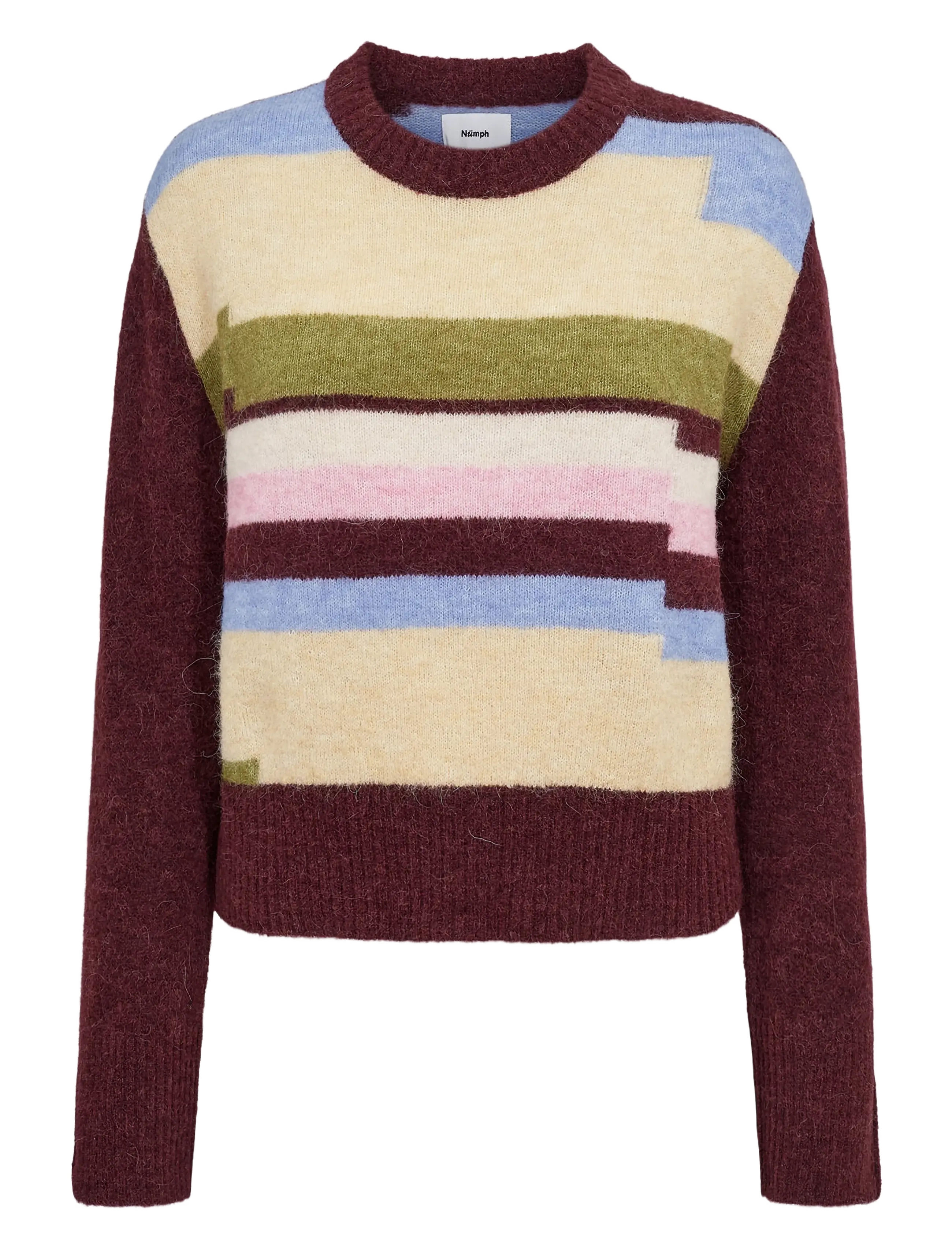 Nümph NURIETTE PIXEL STRIPE PULLOVER - Inspiration - FIG / burgundy