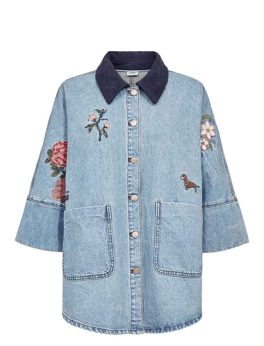 Nümph - NUDENMA OVERSIZE SHIRT - pealissärgid - medium blue denim - 1