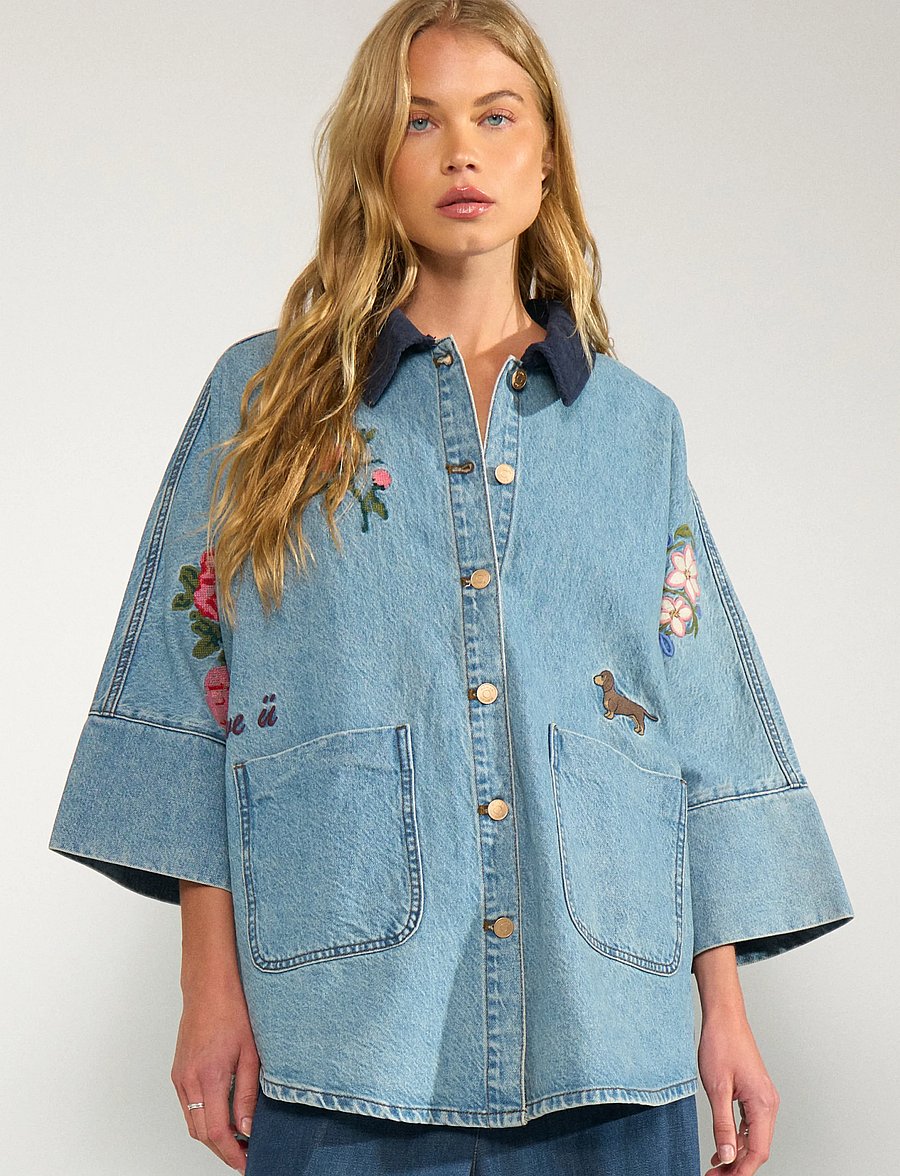 Nümph - NUDENMA OVERSIZE SHIRT - pealissärgid - medium blue denim - 0