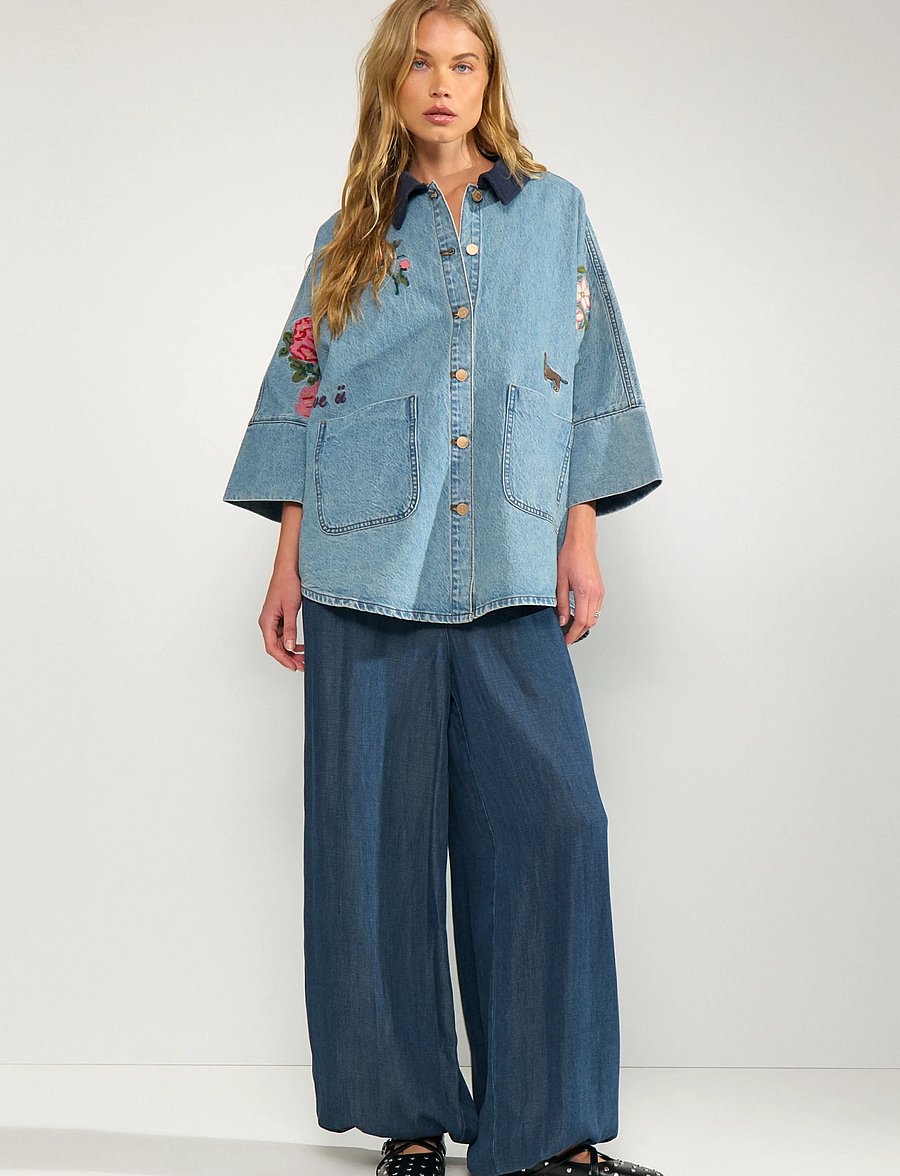 Nümph - NUDENMA OVERSIZE SHIRT - pealissärgid - medium blue denim - 4
