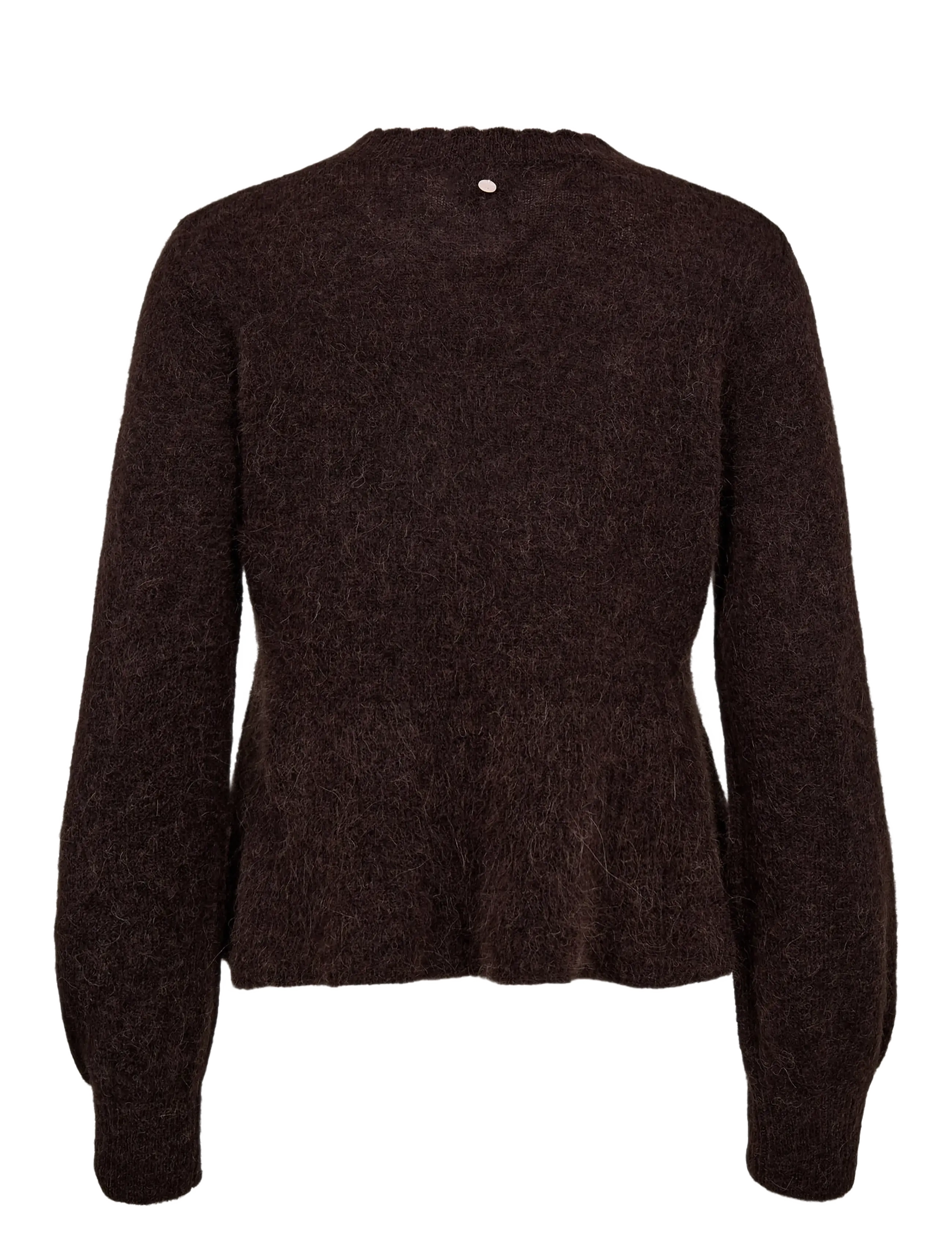 Nümph - NUSURI PEPLUM PULLOVER - striktrøjer - black coffee - 2