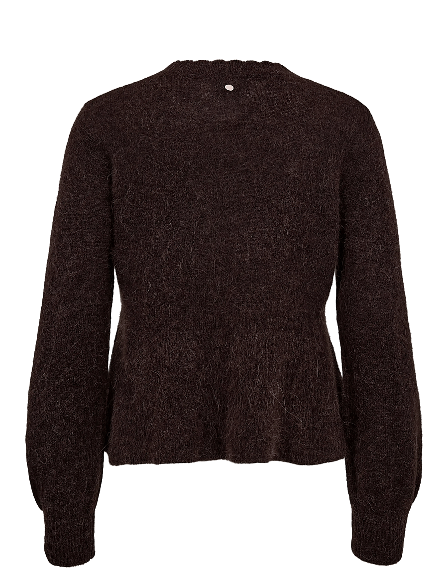 Nümph - NUSURI PEPLUM PULLOVER - striktrøjer - black coffee - 2