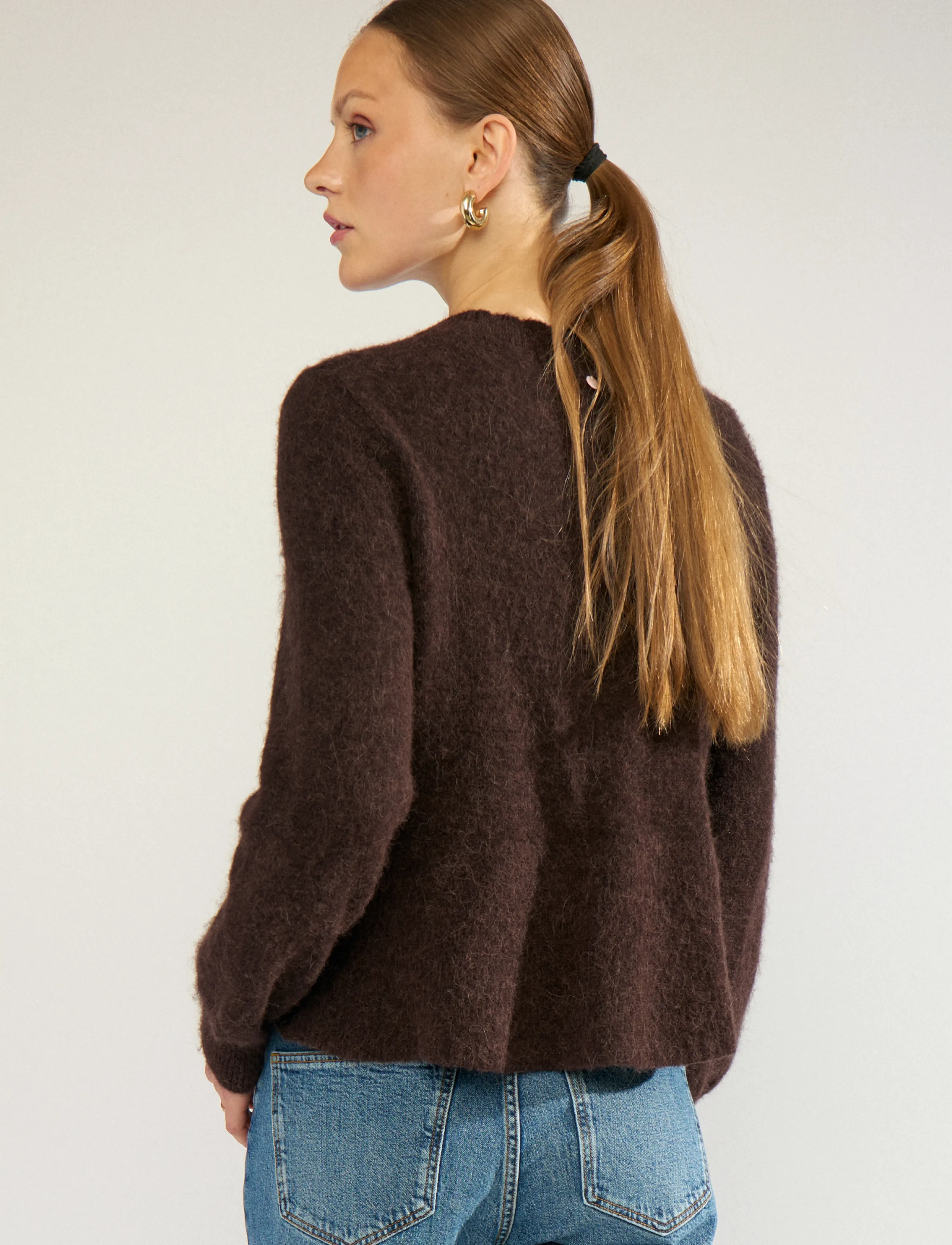 Nümph - NUSURI PEPLUM PULLOVER - striktrøjer - black coffee - 4