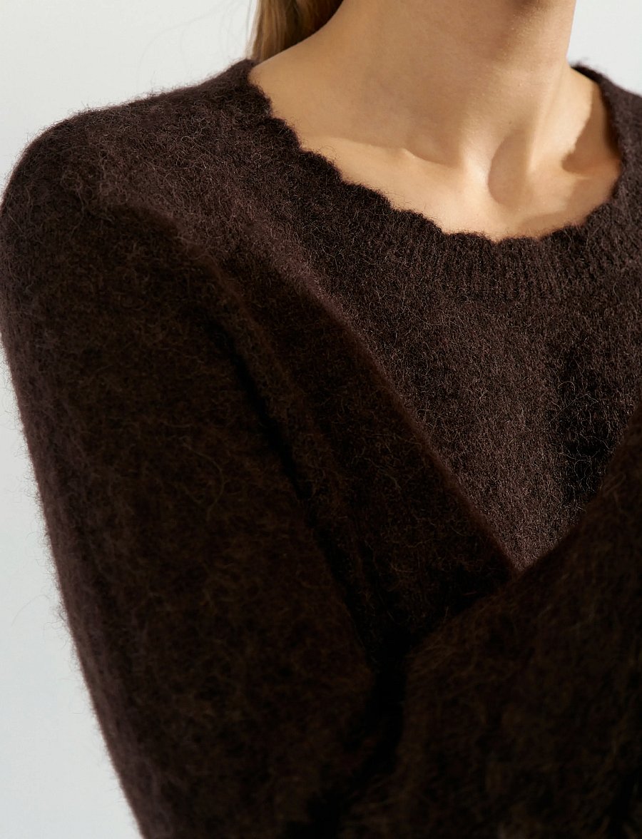Nümph - NUSURI PEPLUM PULLOVER - striktrøjer - black coffee - 5