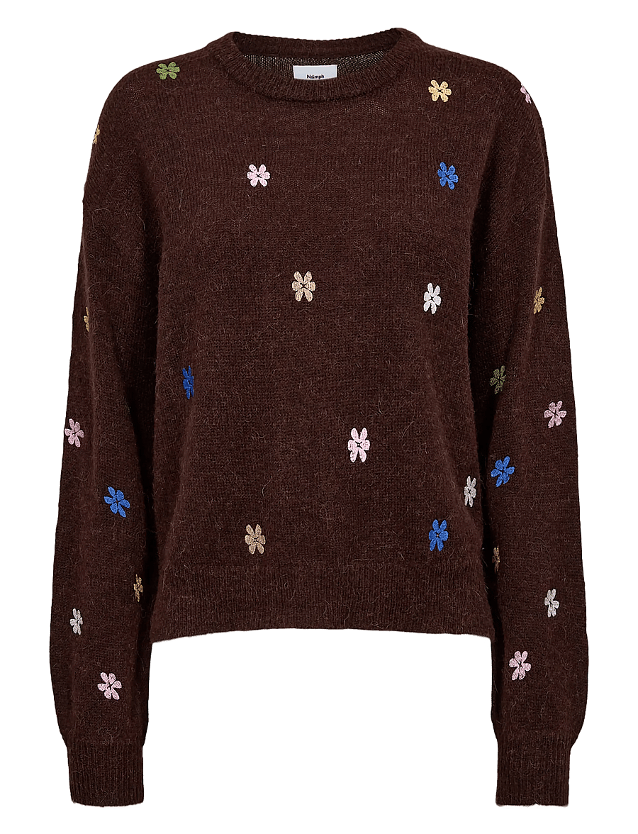 Nümph - NUFLORIE PULLOVER - kampsunid - black coffee - 1