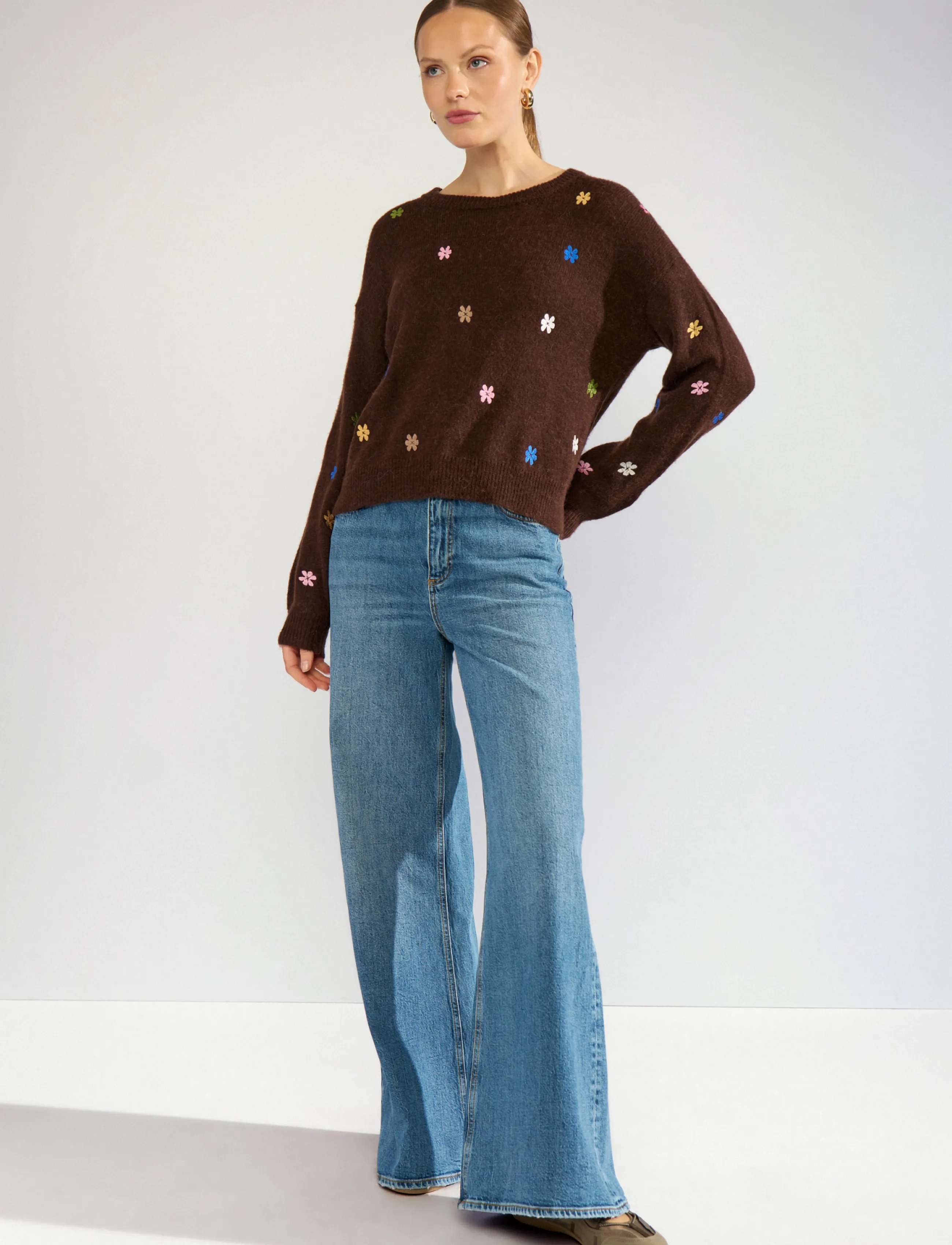 Nümph - NUFLORIE PULLOVER - black coffee - 3