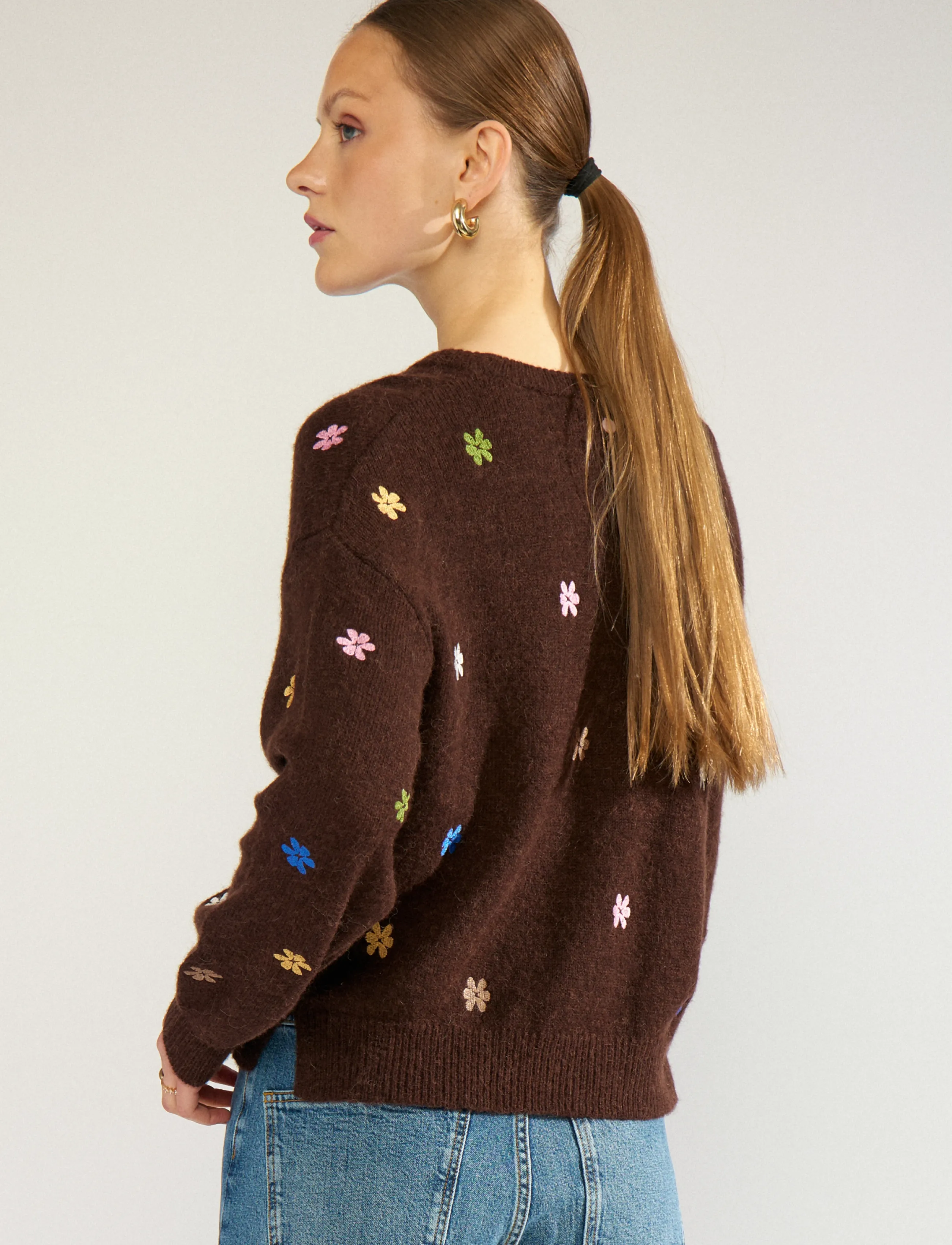Nümph - NUFLORIE PULLOVER - black coffee - 4