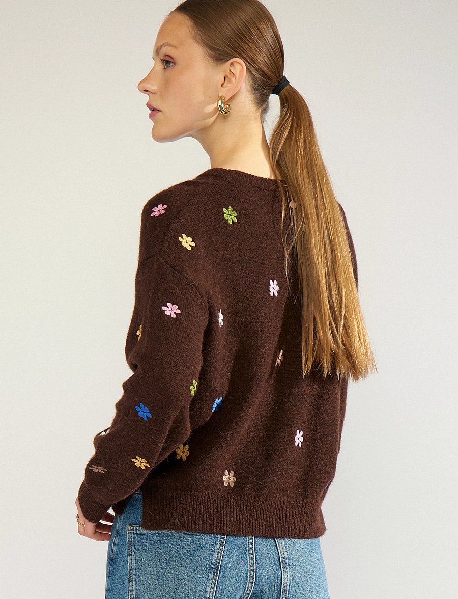 Nümph - NUFLORIE PULLOVER - kampsunid - black coffee - 4