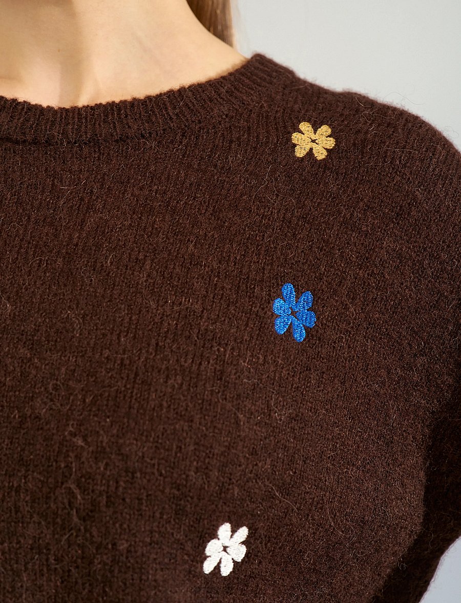 Nümph - NUFLORIE PULLOVER - kampsunid - black coffee - 5