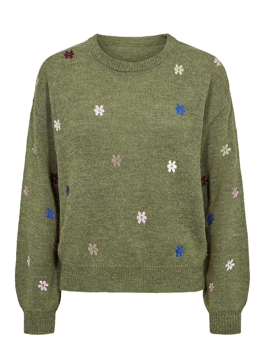 Nümph - NUFLORIE PULLOVER - pullover - calla green - 1
