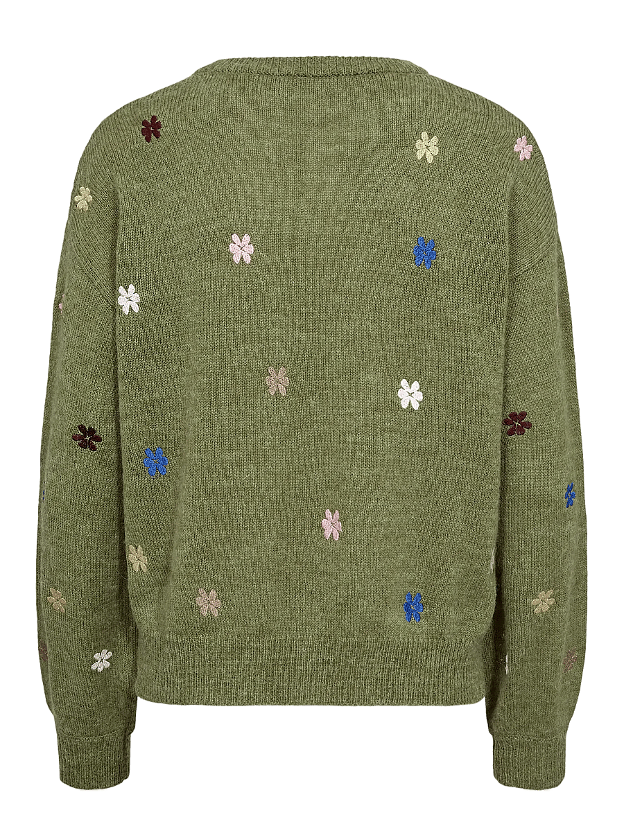 Nümph - NUFLORIE PULLOVER - pullover - calla green - 2