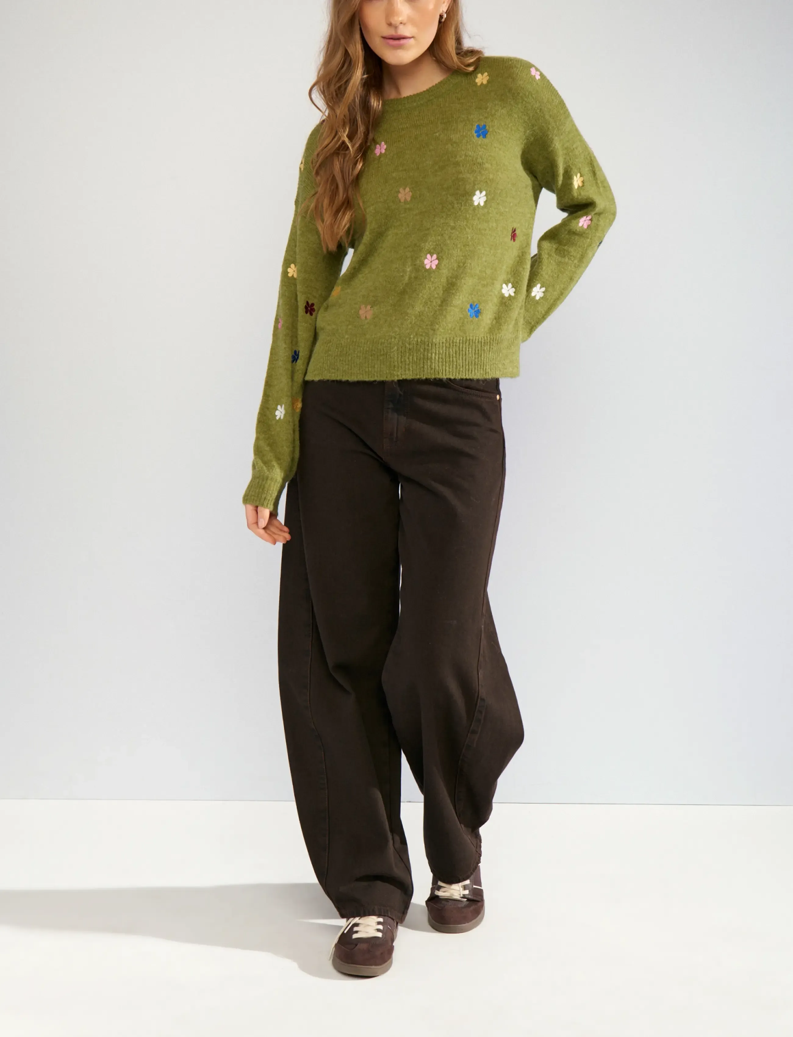 Nümph - NUFLORIE PULLOVER - pullover - calla green - 3