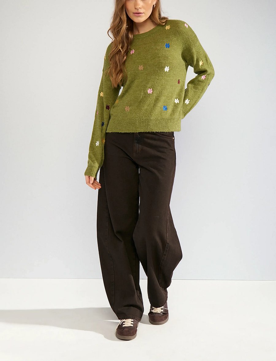 Nümph - NUFLORIE PULLOVER - pullover - calla green - 3