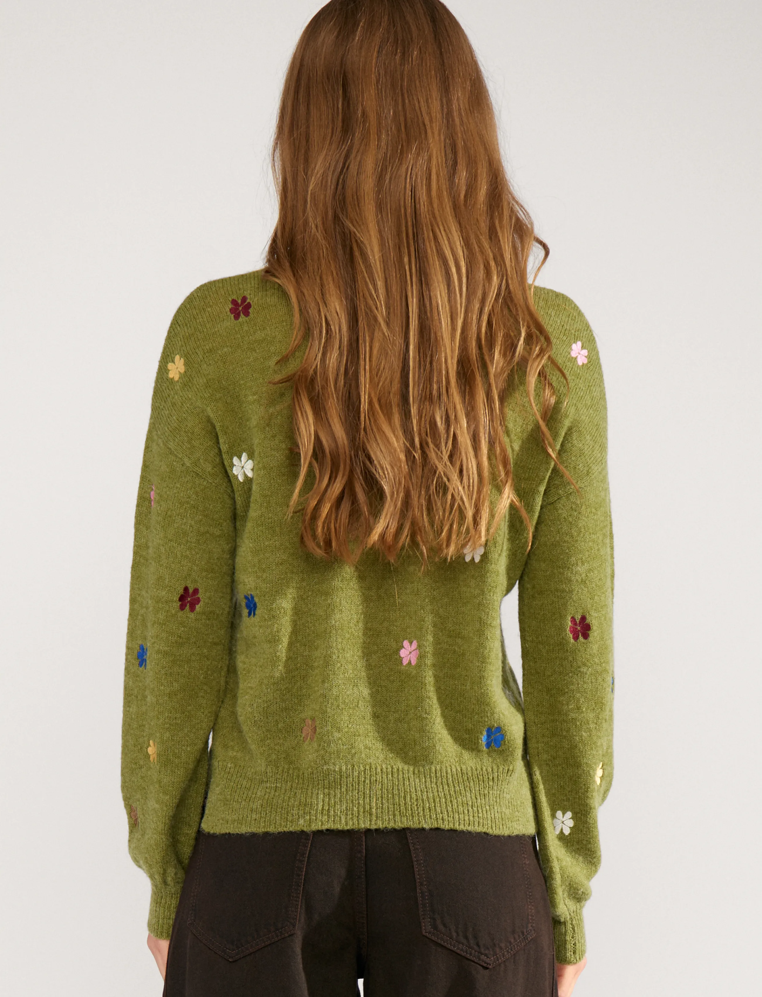 Nümph - NUFLORIE PULLOVER - pullover - calla green - 4