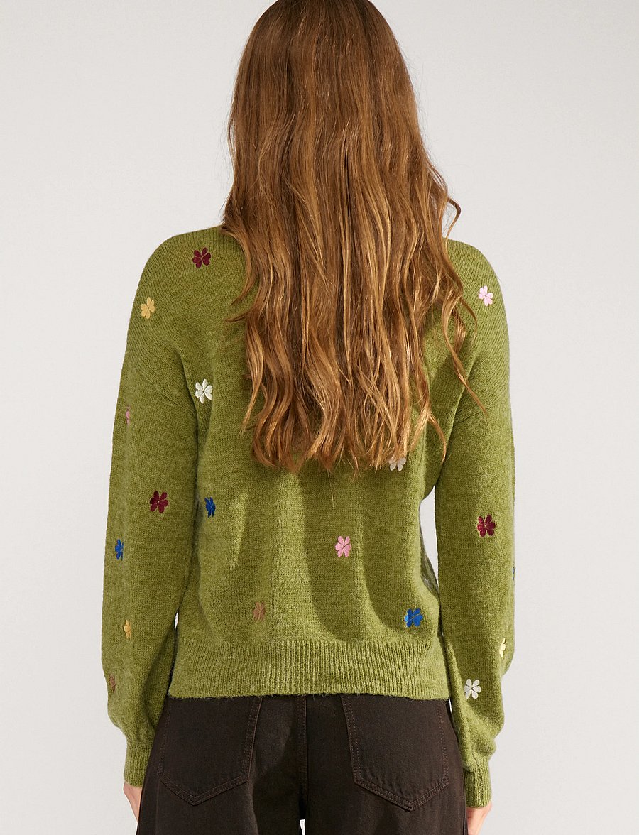 Nümph - NUFLORIE PULLOVER - pullover - calla green - 4