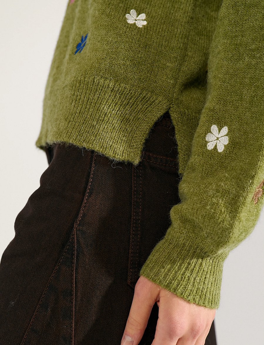 Nümph - NUFLORIE PULLOVER - pullover - calla green - 5