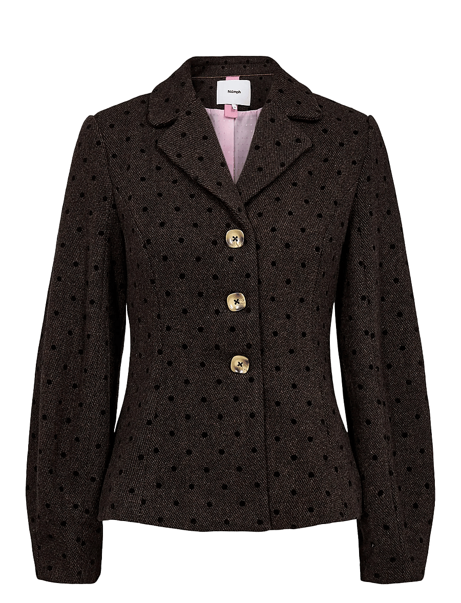 Nümph - NUAMIA BLAZER - enkeltradede blazere - black coffee - 1