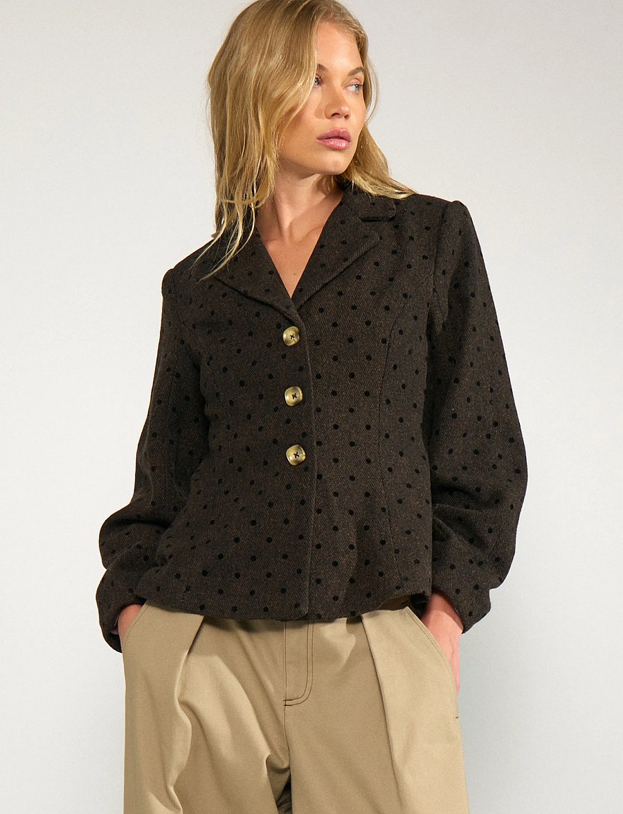 Nümph - NUAMIA BLAZER - enkeltradede blazere - black coffee - 0