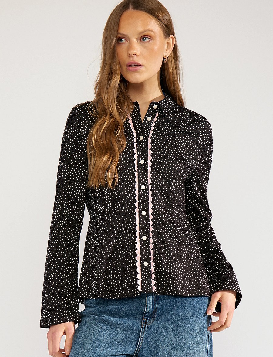 Nümph - NUDOTSIE SHIRT - pikkade varrukatega särgid - caviar - 0