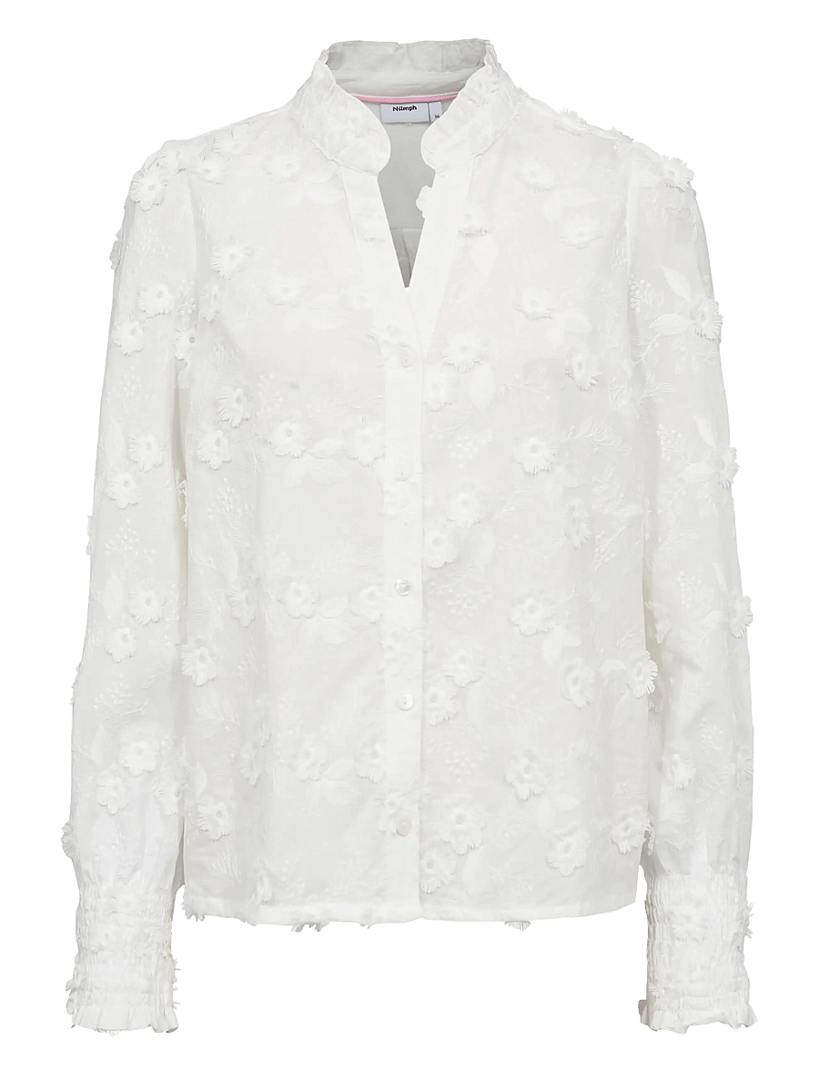 Nümph - NULENEA SHIRT - pikkade varrukatega särgid - bright white - 1