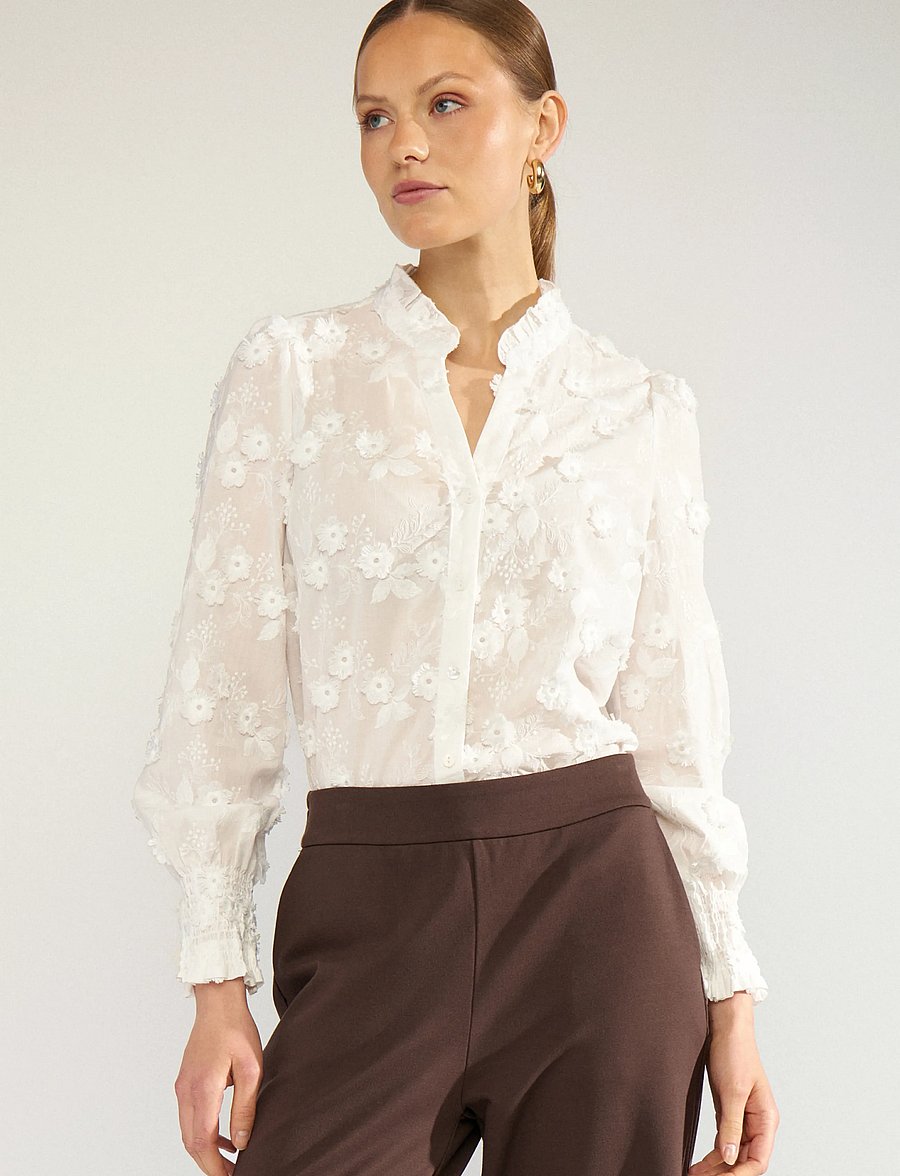 Nümph - NULENEA SHIRT - pikkade varrukatega särgid - bright white - 0