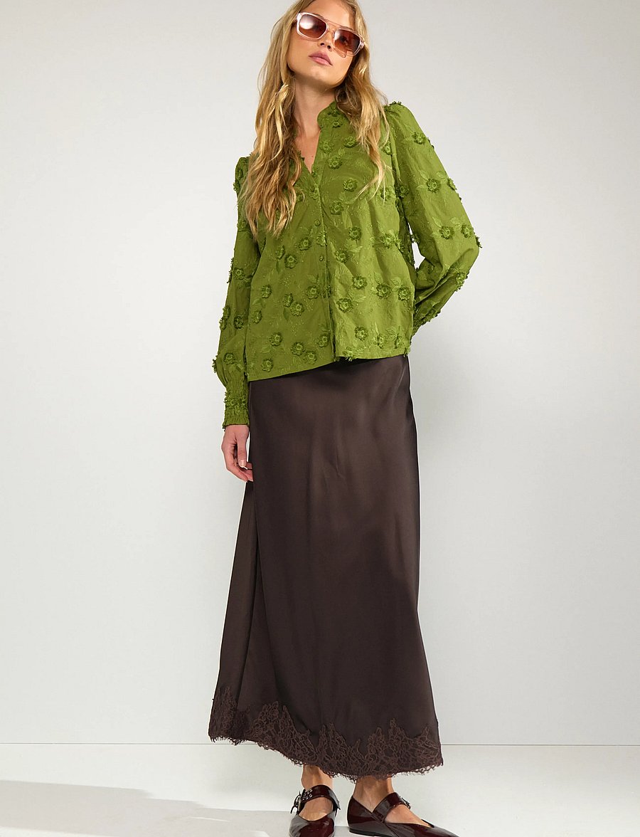 Nümph - NULENEA SHIRT - langærmede skjorter - calla green - 4