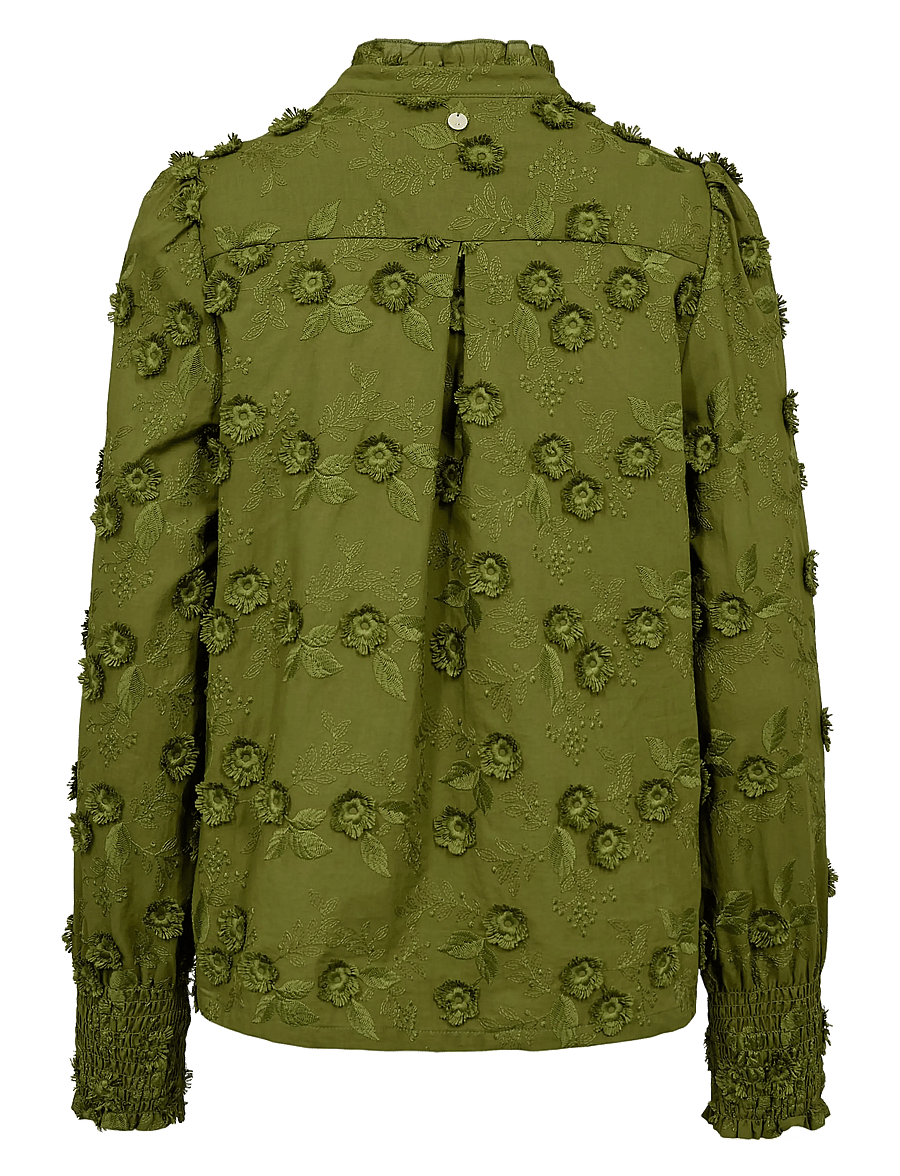 Nümph - NULENEA SHIRT - langærmede skjorter - calla green - 2