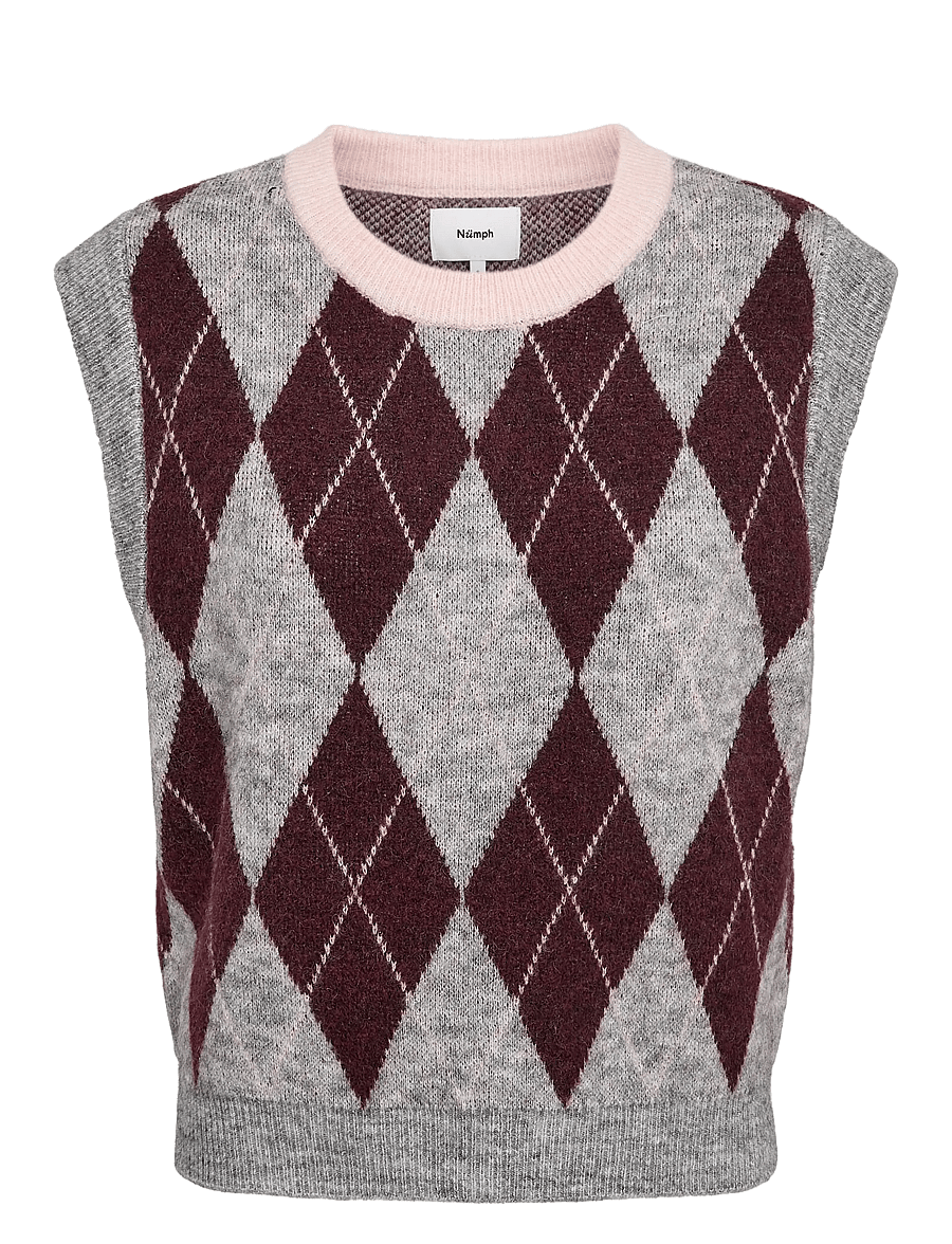 Nümph - NUTIKLA VEST - kootud vestid - medium grey mel - 1