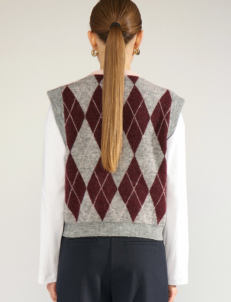 Nümph - NUTIKLA VEST - kootud vestid - medium grey mel - 4
