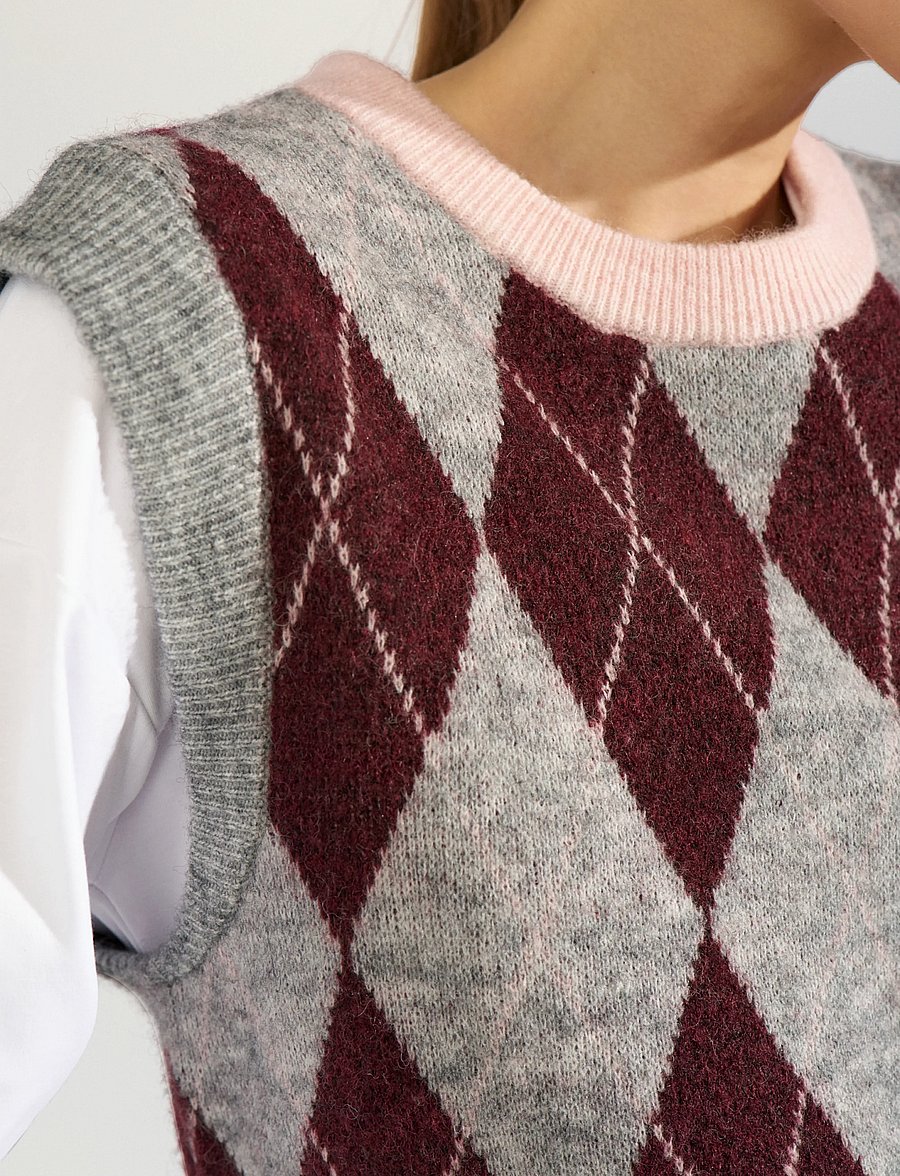 Nümph - NUTIKLA VEST - kootud vestid - medium grey mel - 5
