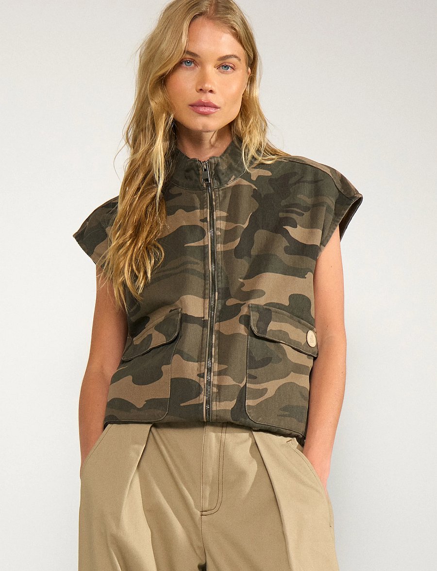 Nümph - NUCAMERON VEST - denim-westen - forest night - 0