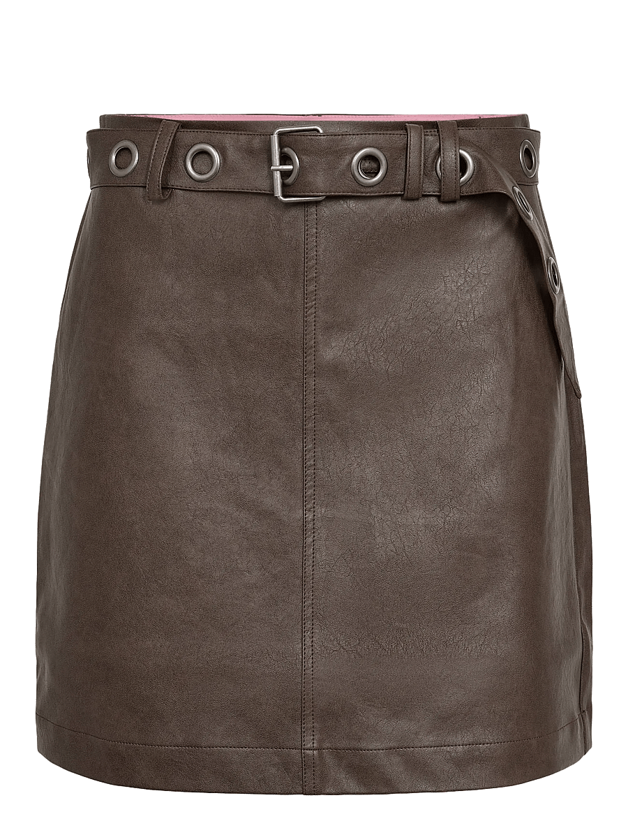 Nümph - NUDORITH PU SKIRT - miniseelikud - black coffee - 1