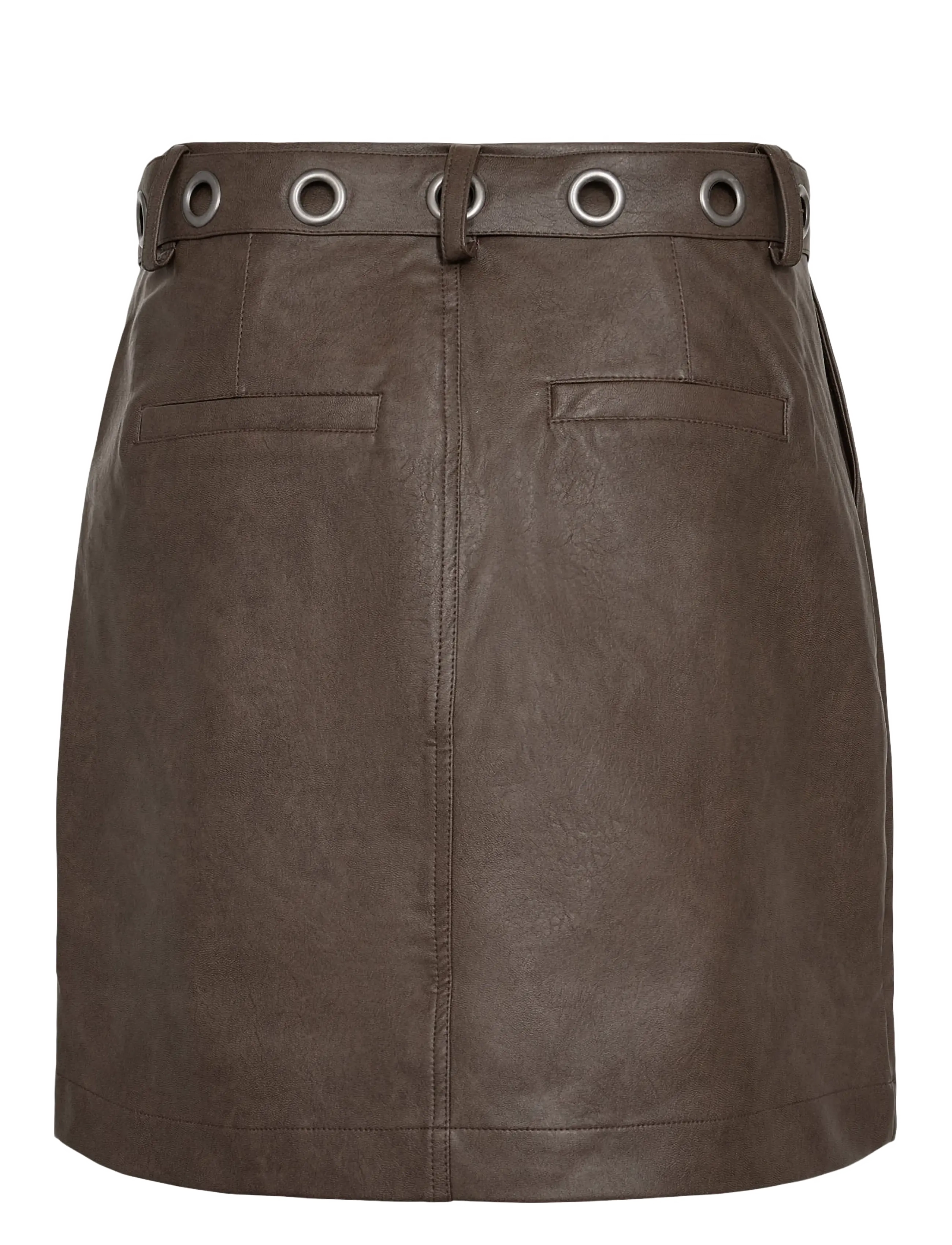 Nümph - NUDORITH PU SKIRT - miniseelikud - black coffee - 2