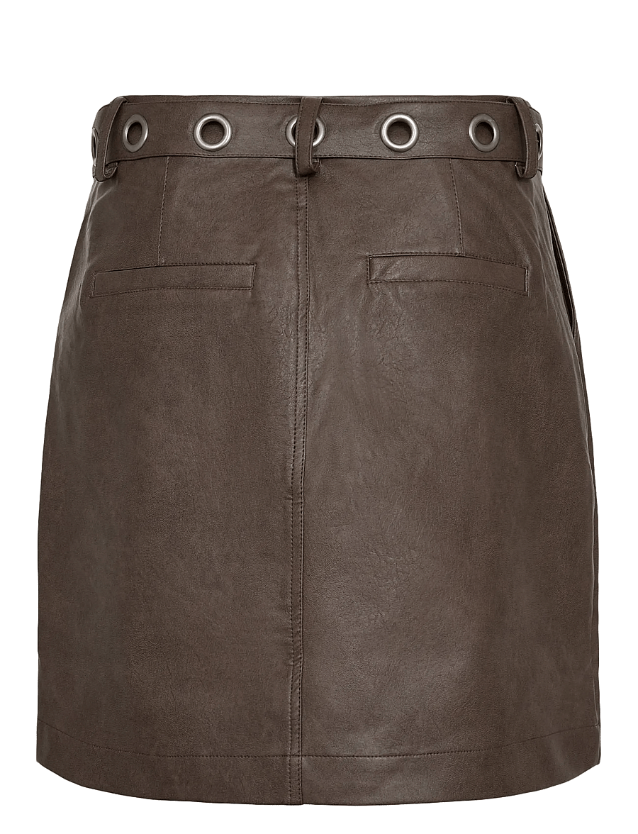Nümph - NUDORITH PU SKIRT - miniseelikud - black coffee - 2