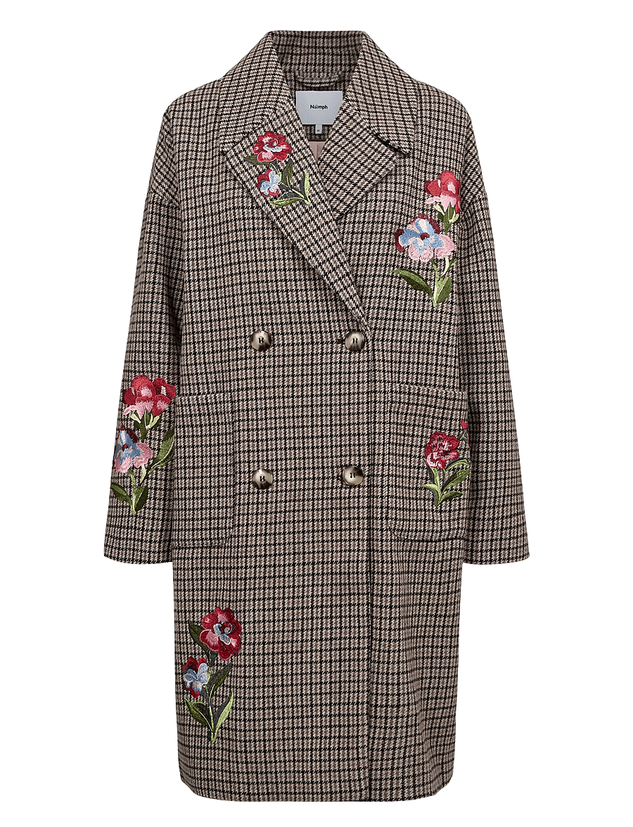 Nümph - NUELANA EMBROIDERY COAT - kerged mantlid - black coffee - 1