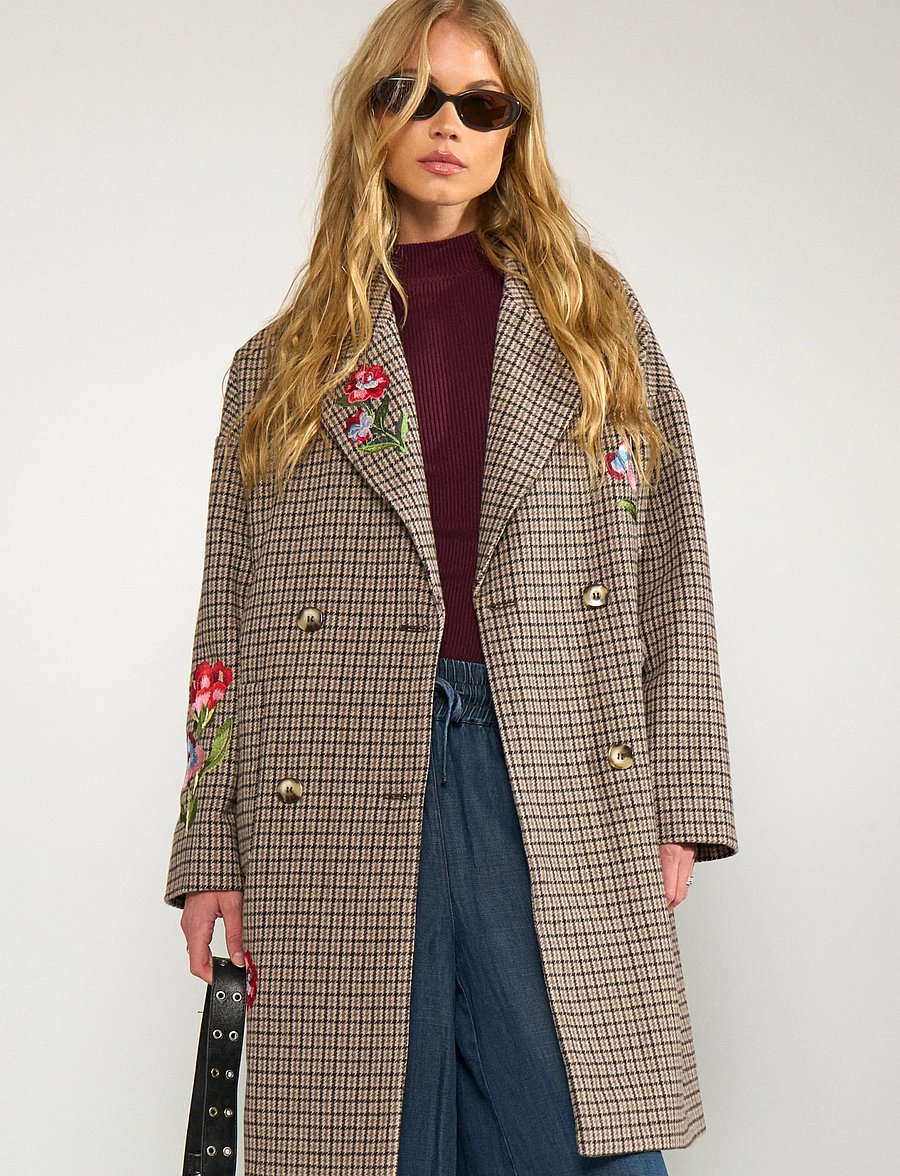 Nümph - NUELANA EMBROIDERY COAT - kerged mantlid - black coffee - 0