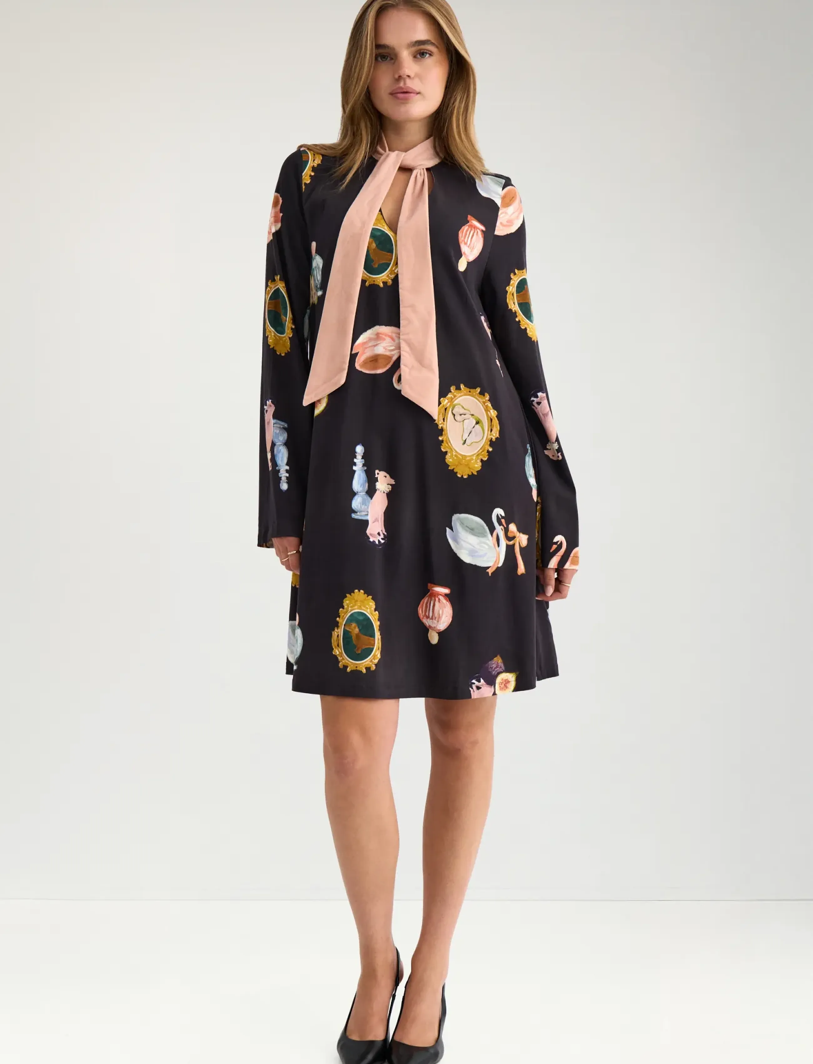 Nümph NUOFELIA SHORT DRESS - Short Dresses - CAVIAR / black