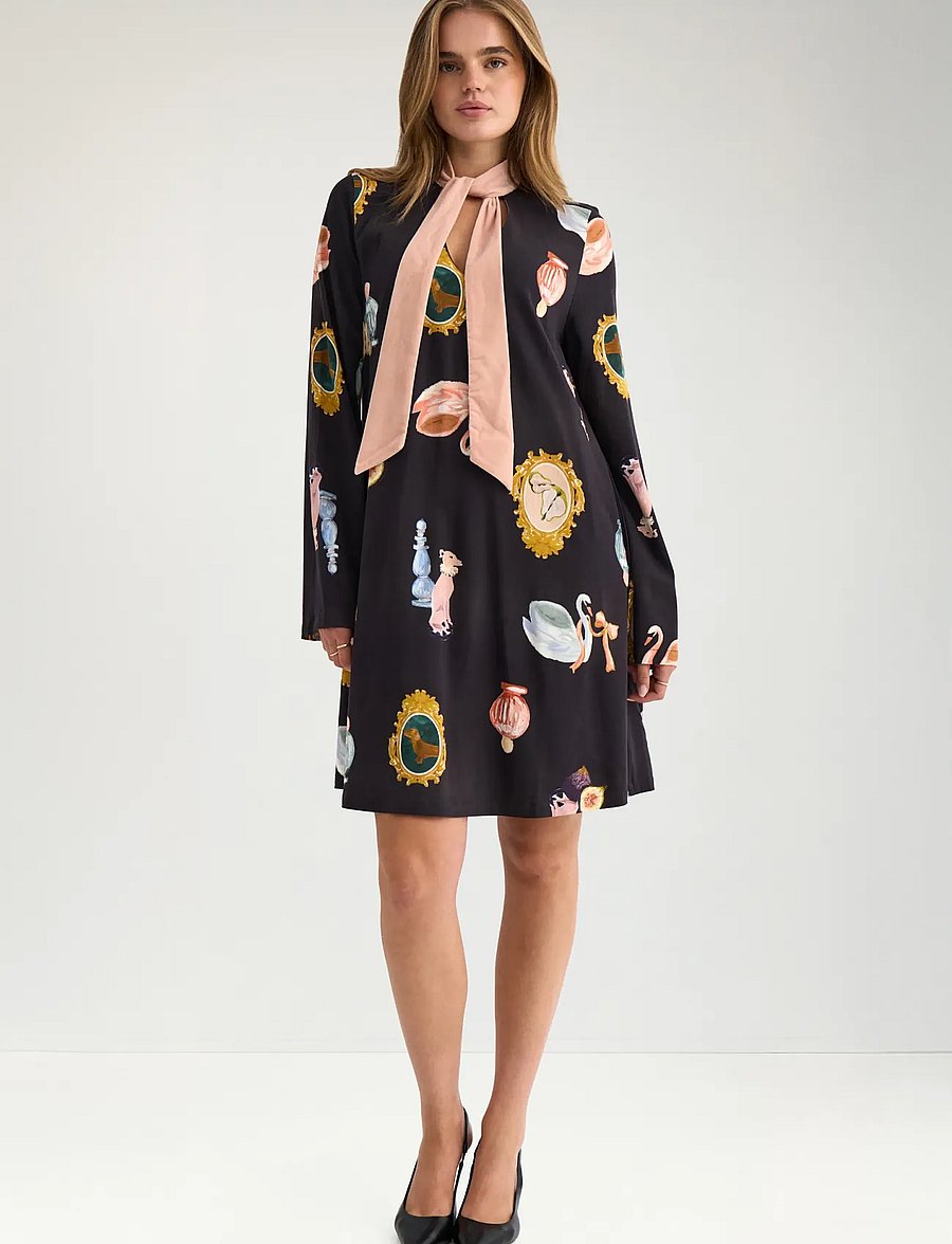 Nümph - NUOFELIA SHORT DRESS - t-shirt dresses - caviar - 0