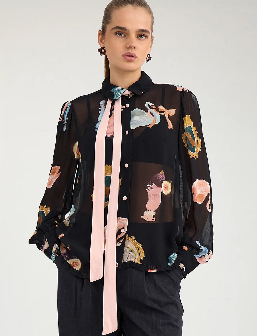 Nümph - NUOPHELIA LS SHIRT - langærmede bluser - caviar - 0