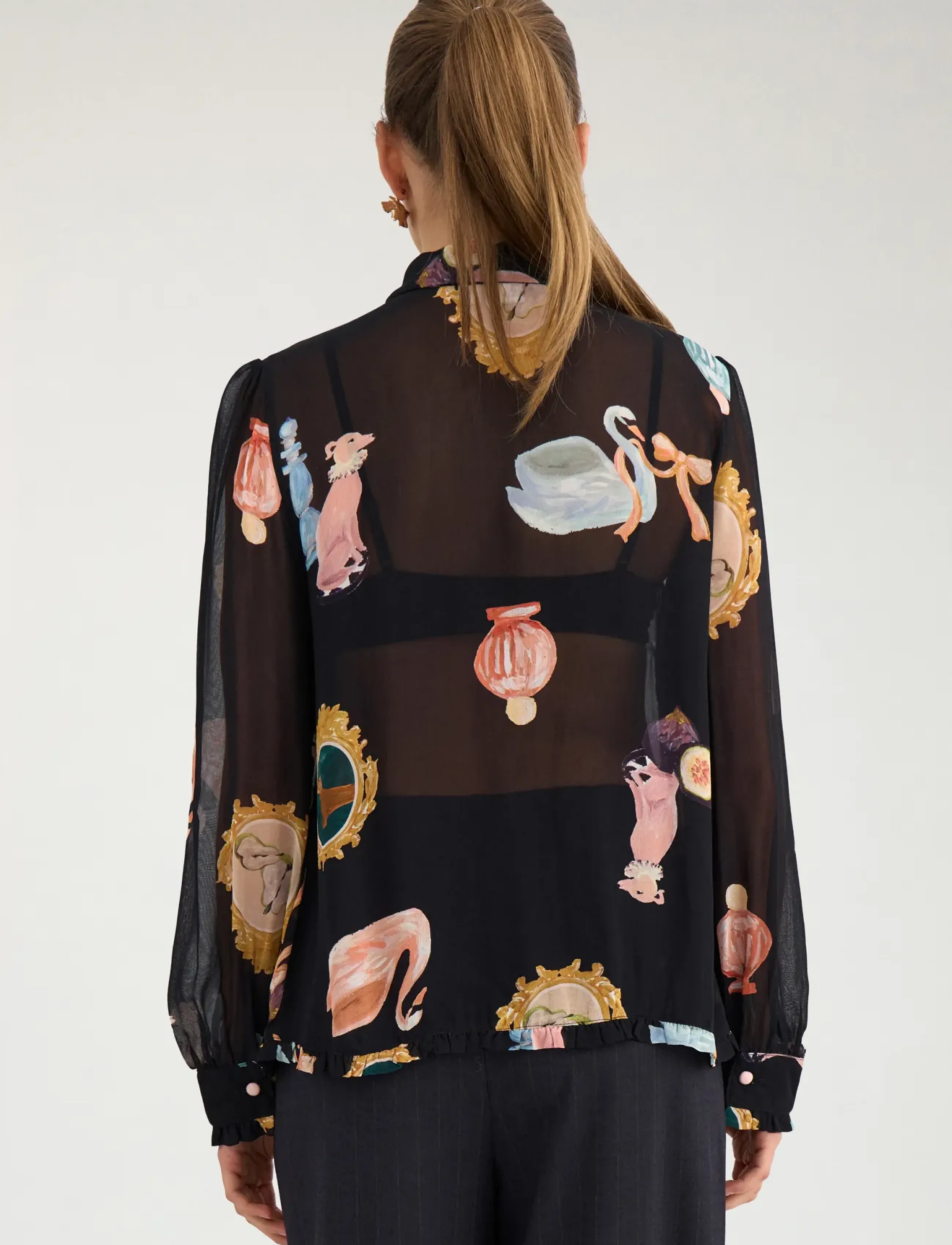 Nümph - NUOPHELIA LS SHIRT - langærmede bluser - caviar - 4