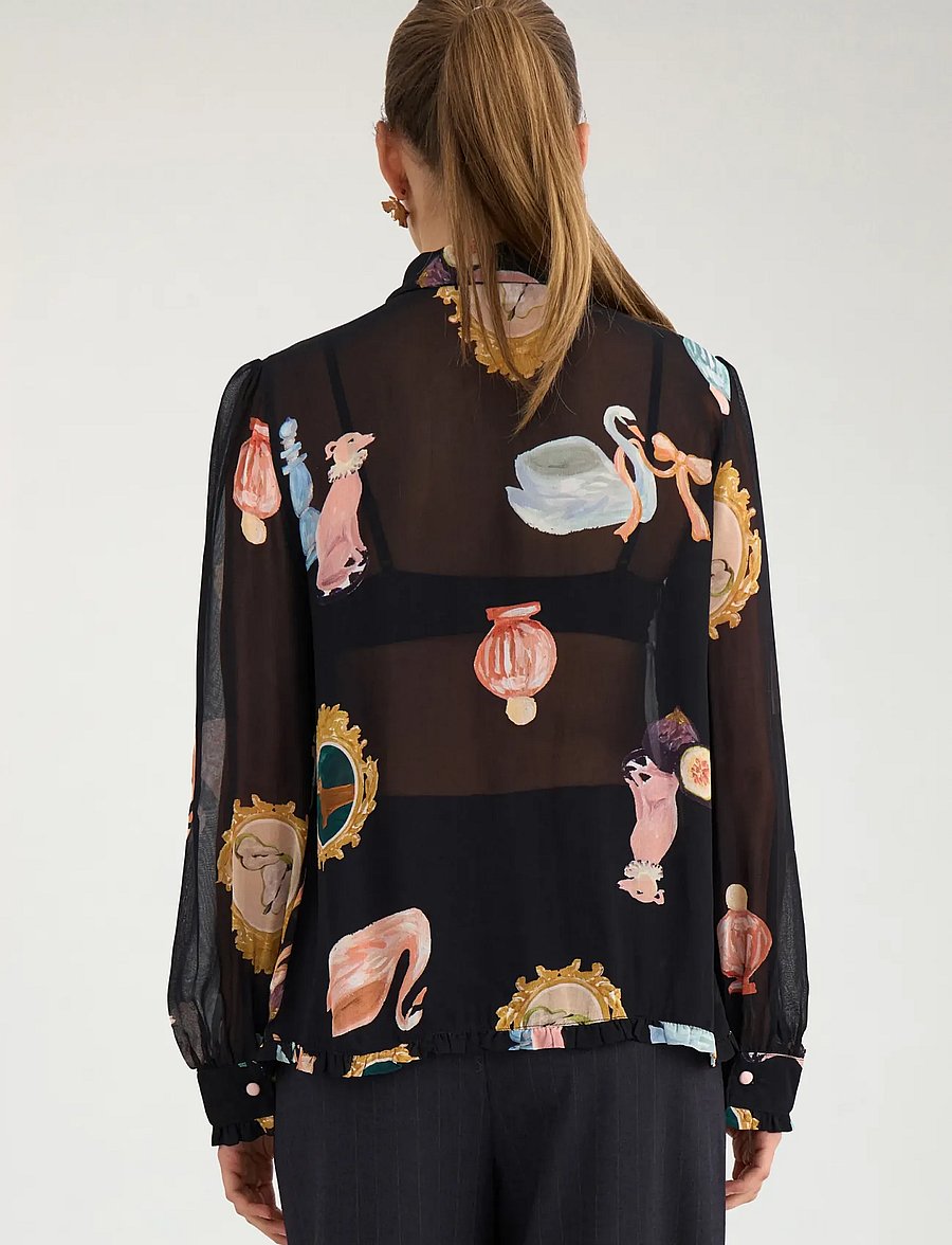 Nümph - NUOPHELIA LS SHIRT - langærmede bluser - caviar - 4