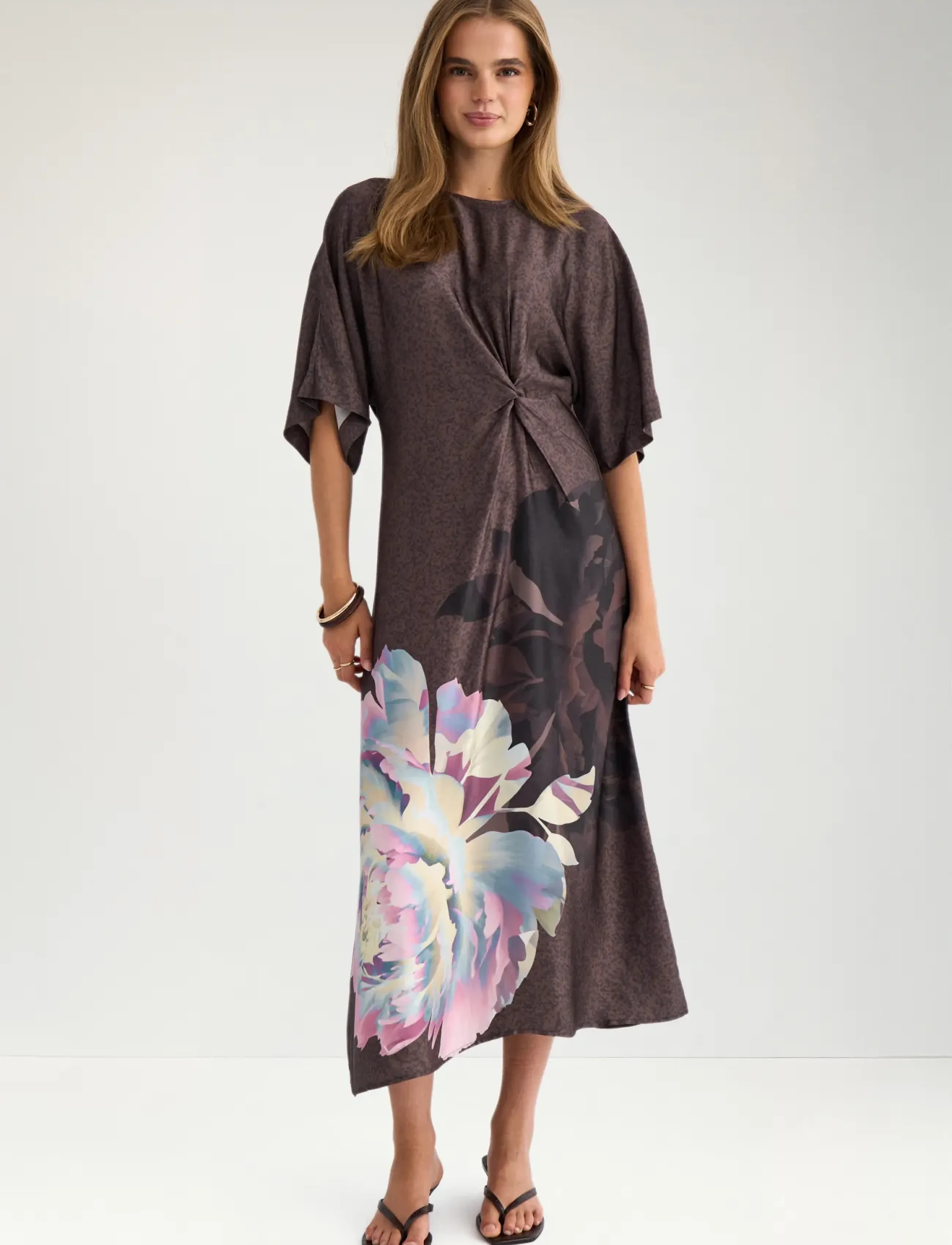 Nümph NUCRISA DRESS - Maksikleidid - BLACK COFFEE / brown